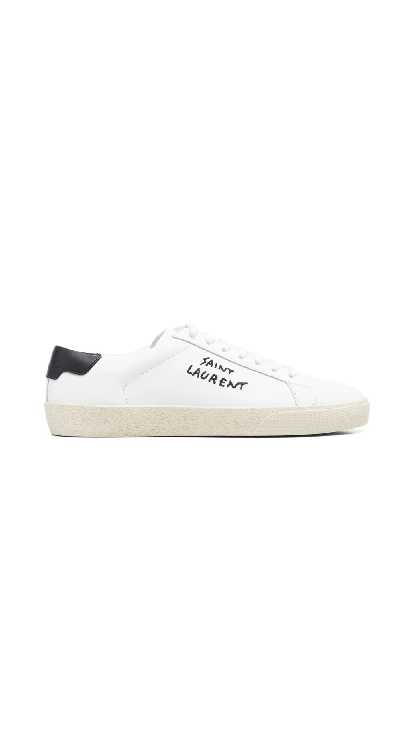 Court Classic SL/06 Embroidered Sneaker in Leather - White/Black