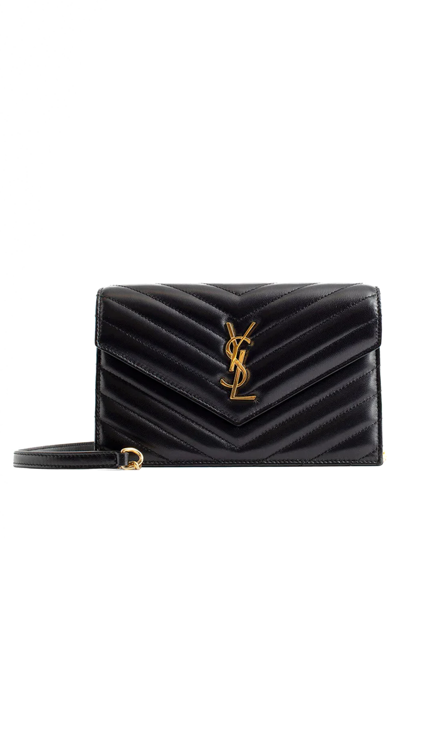 Cassandre Envelope Chain Wallet in Lambskin - Black
