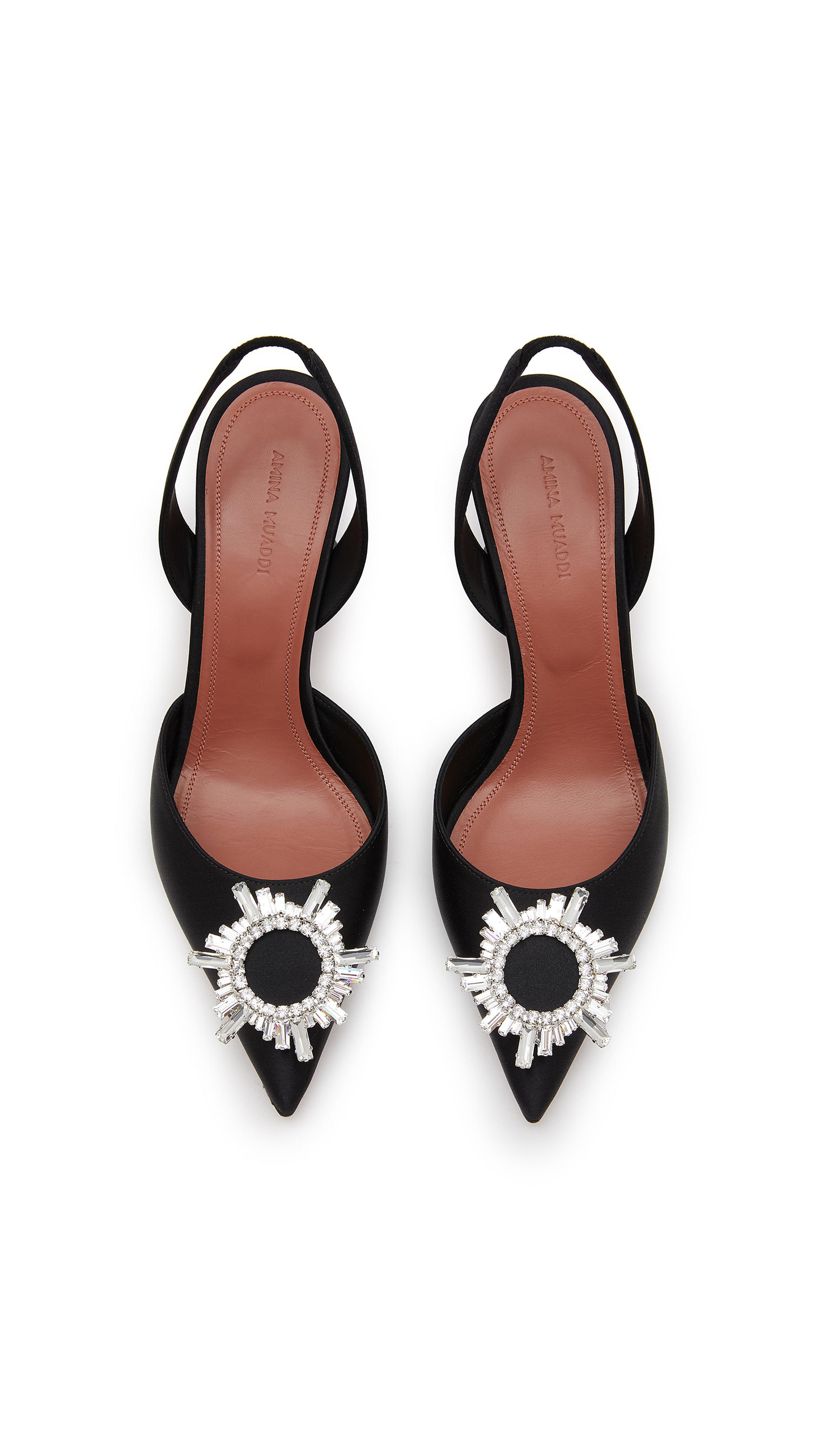 Begum Satin Slingback 70 - Black