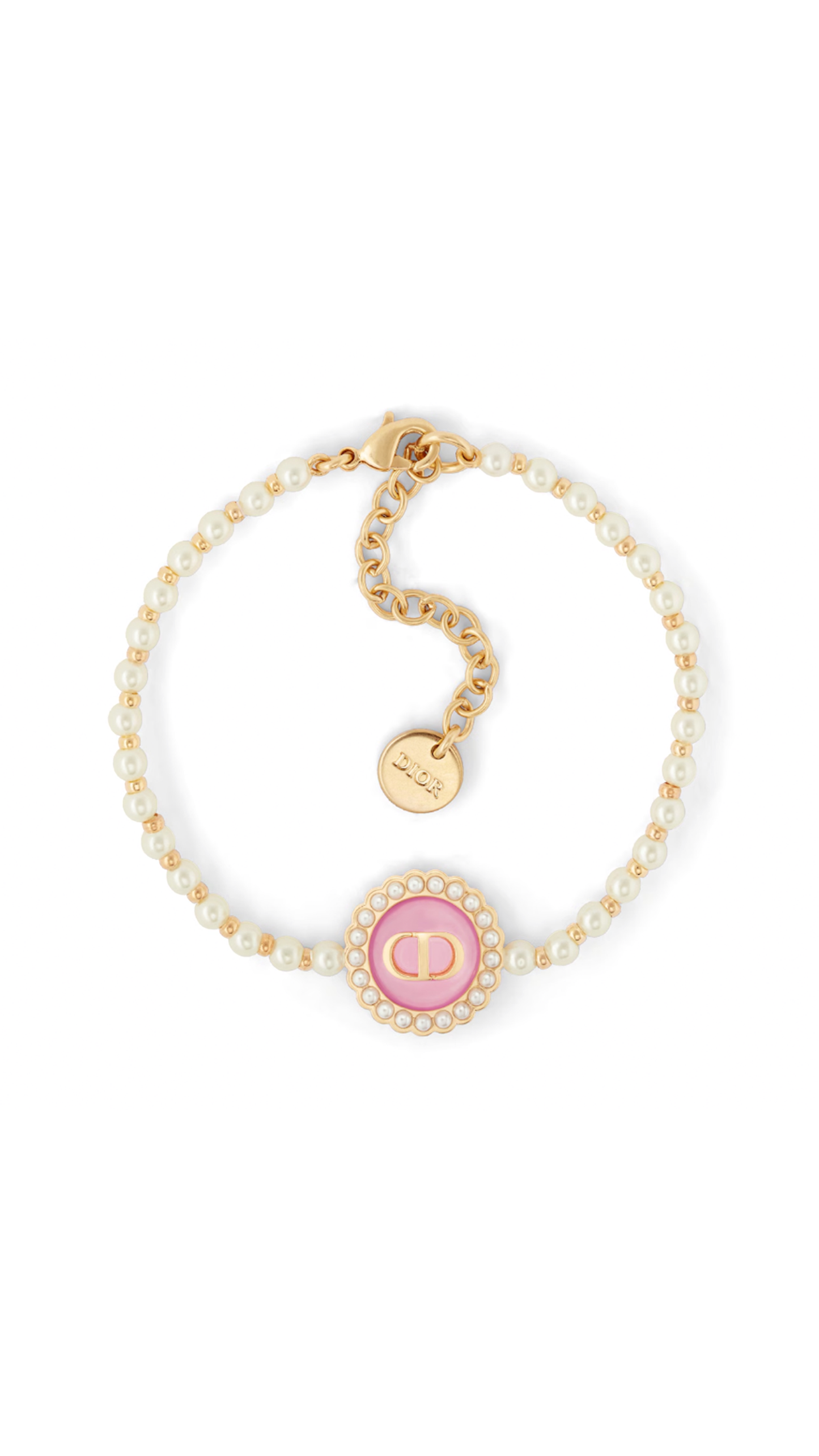 Petit CD Baroque Bracelet - Pink/Gold
