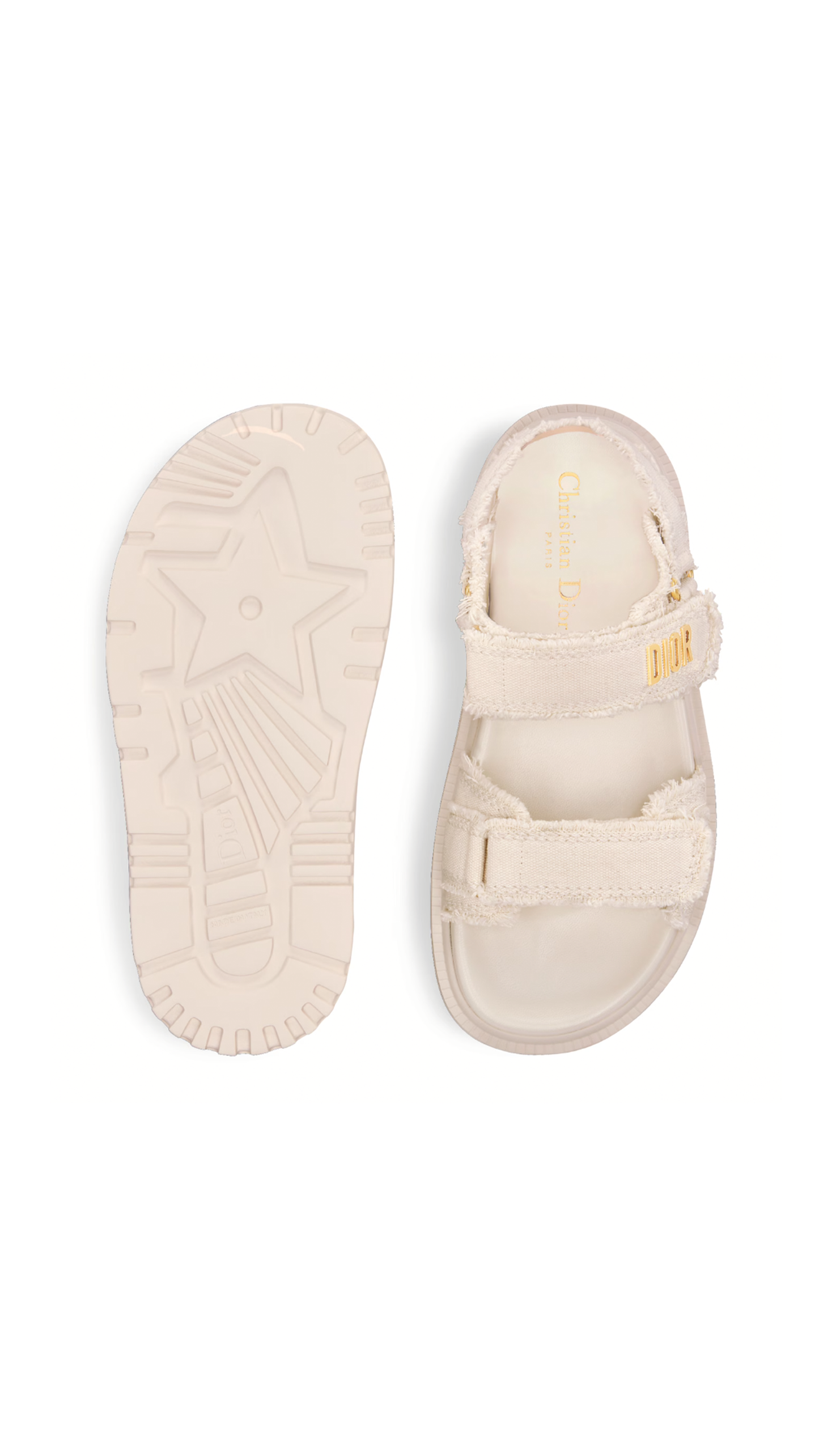 Dioract Cotton Canvas Sandals - Ecru