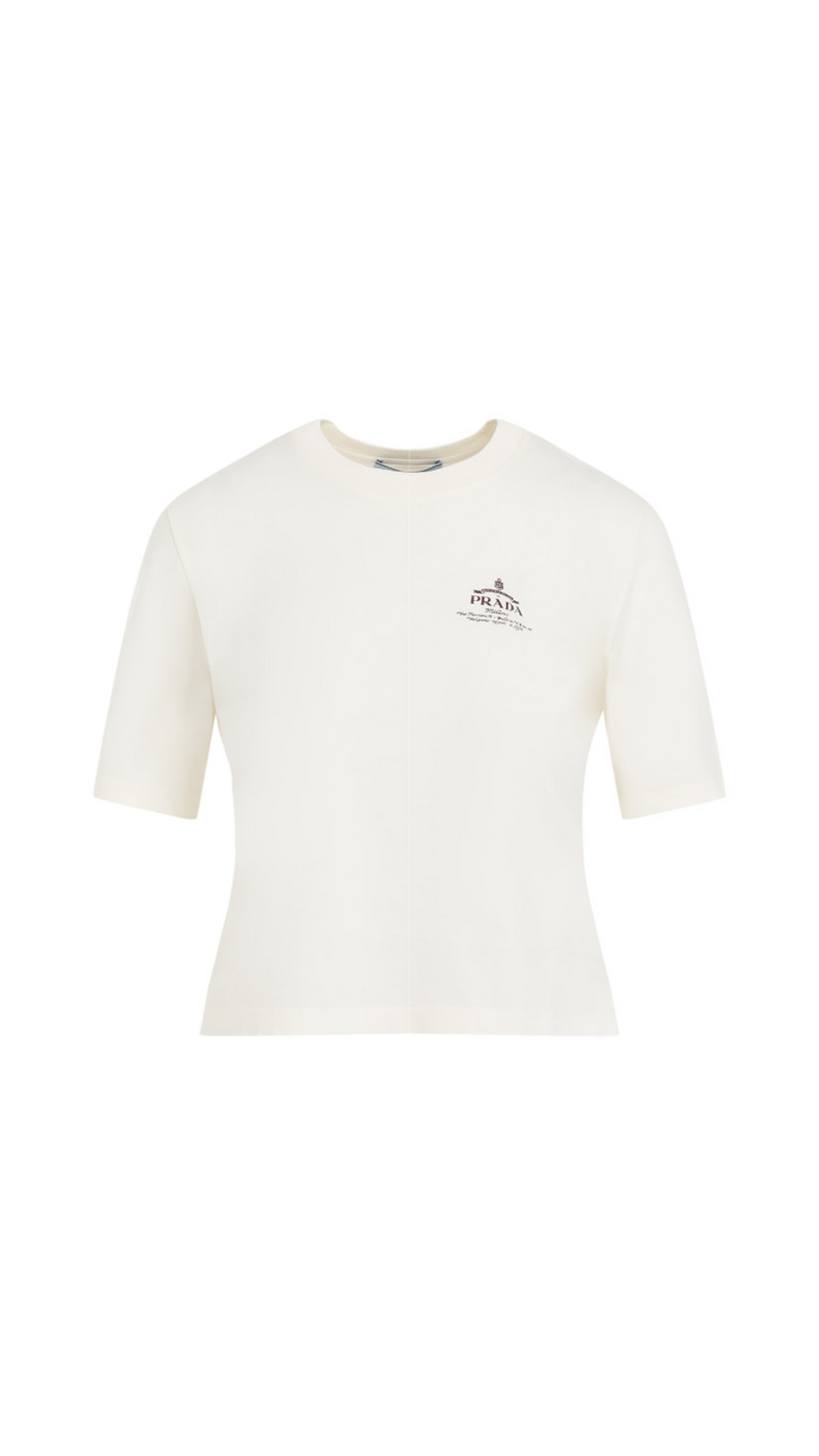 Cotton T-Shirt - Ivory/Garnet