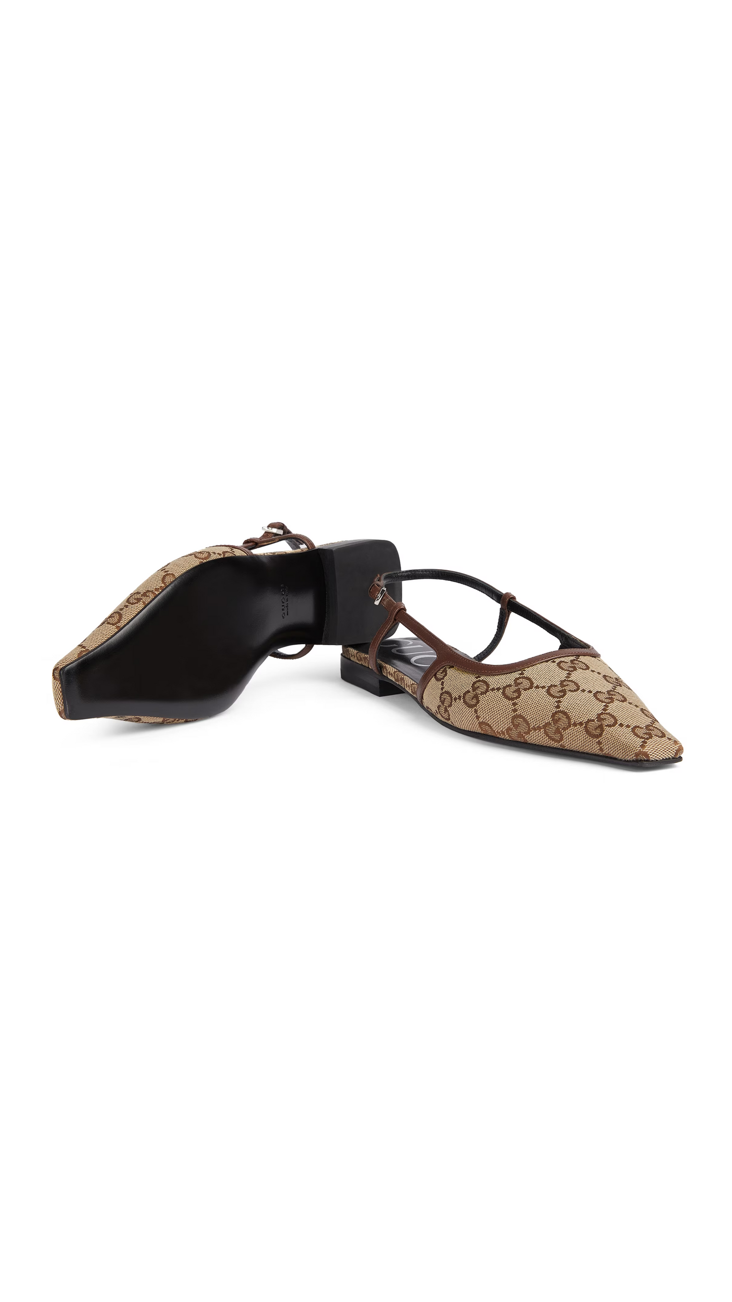 GG Slingback Ballet Flat - Beige/Ebony