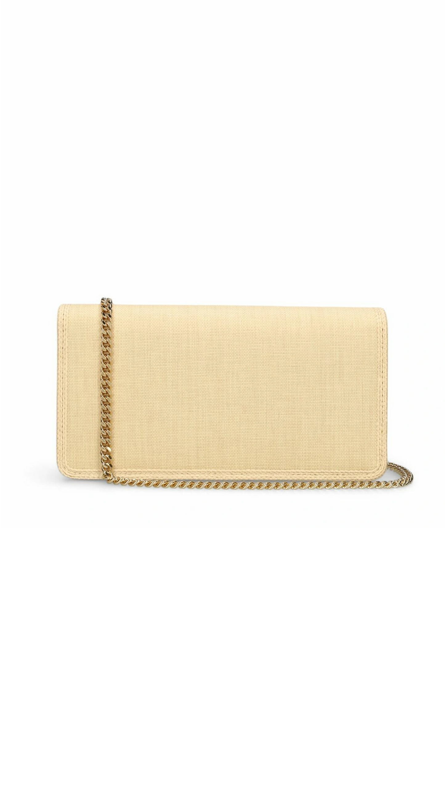 Vlogo Signature Raffia Wallet on Chain - Natural