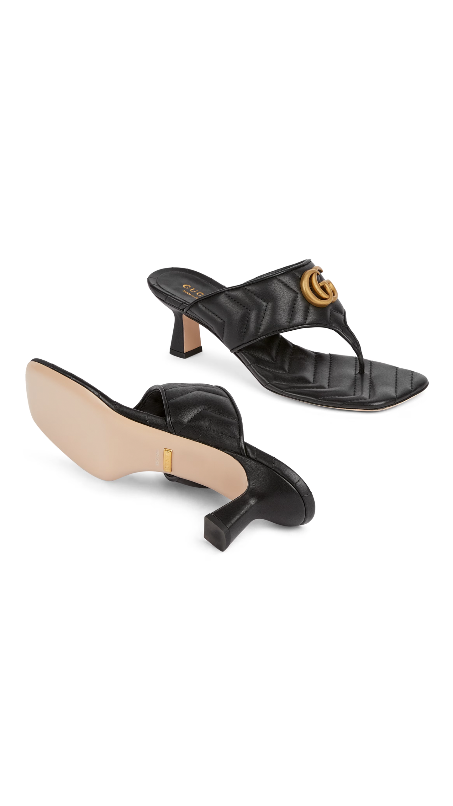 Double G Thong Sandal - Black