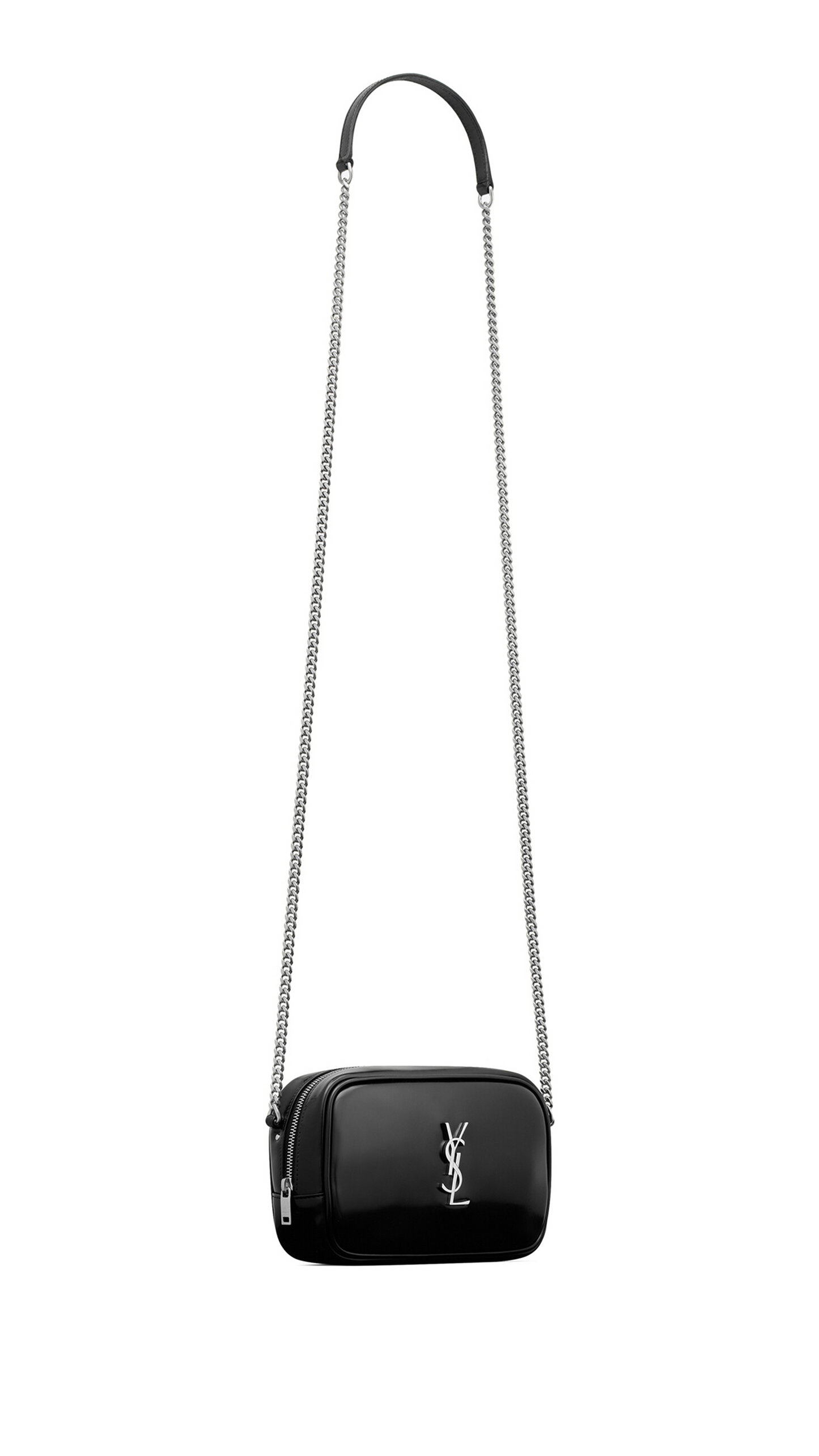 Mini Lou Bag in Shiny Canvas - Black