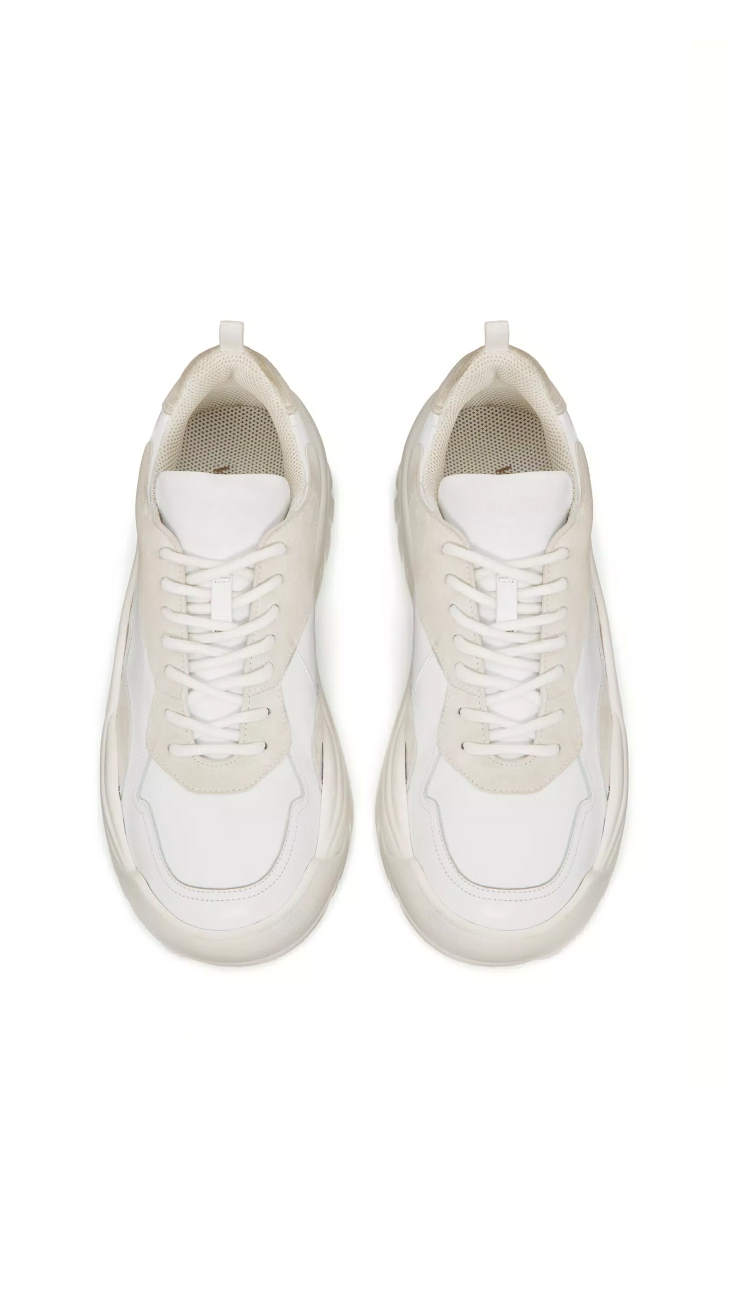 Gumboy Calfskin and Suede Sneakers - White