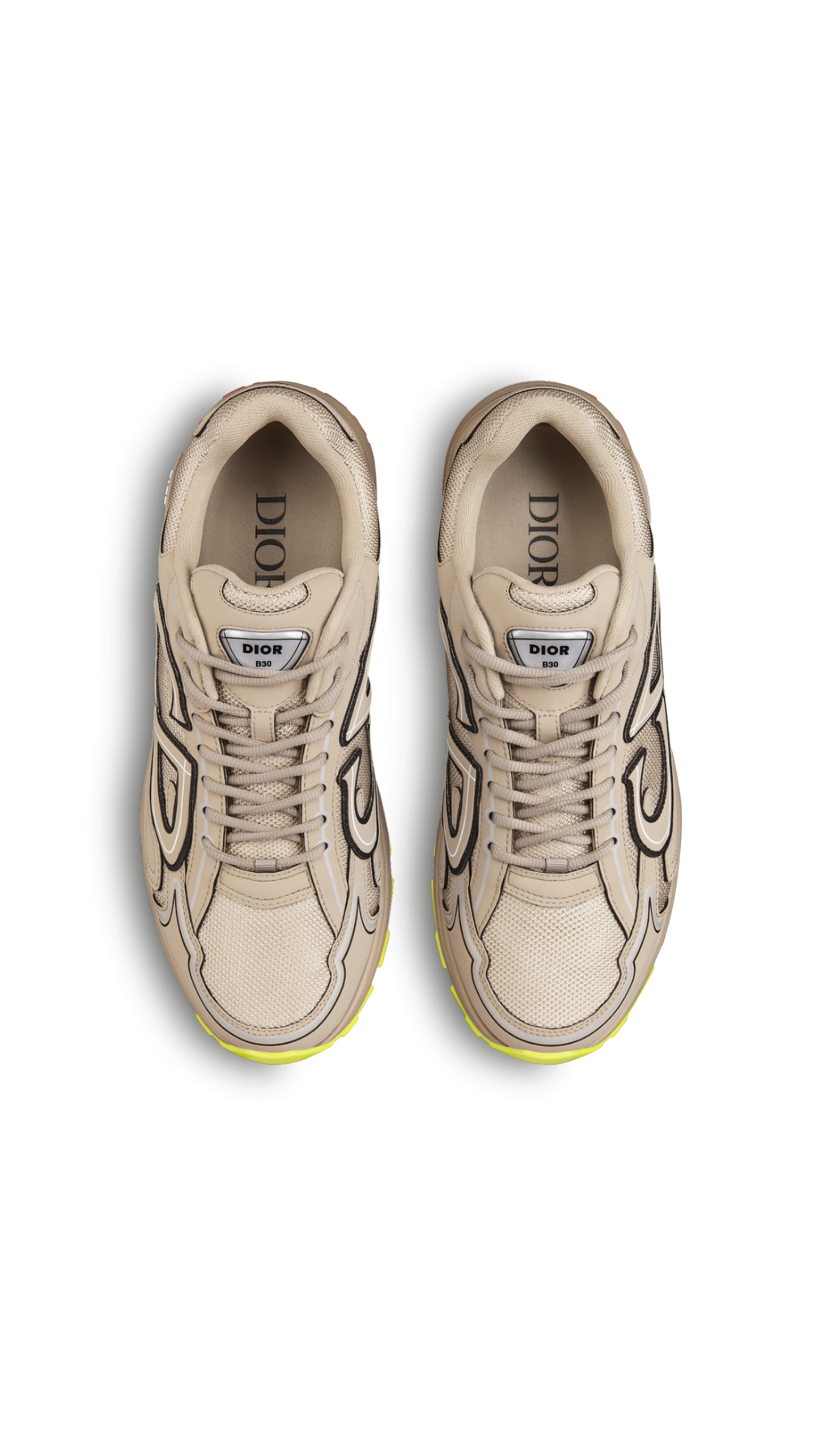 B30 Sneakers - Beige/Neon Yellow