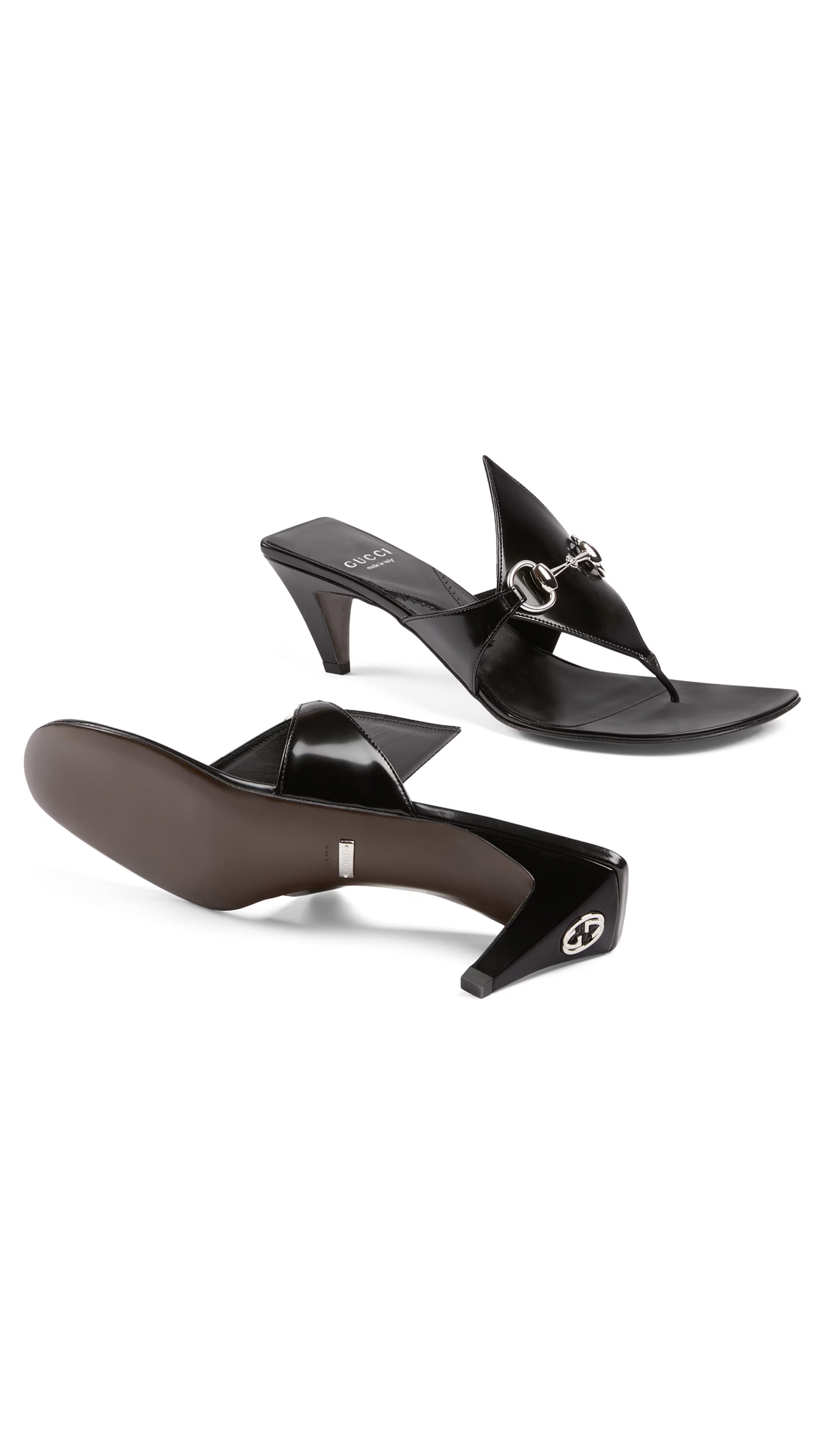 Thong Sandals with Horsebit - Black