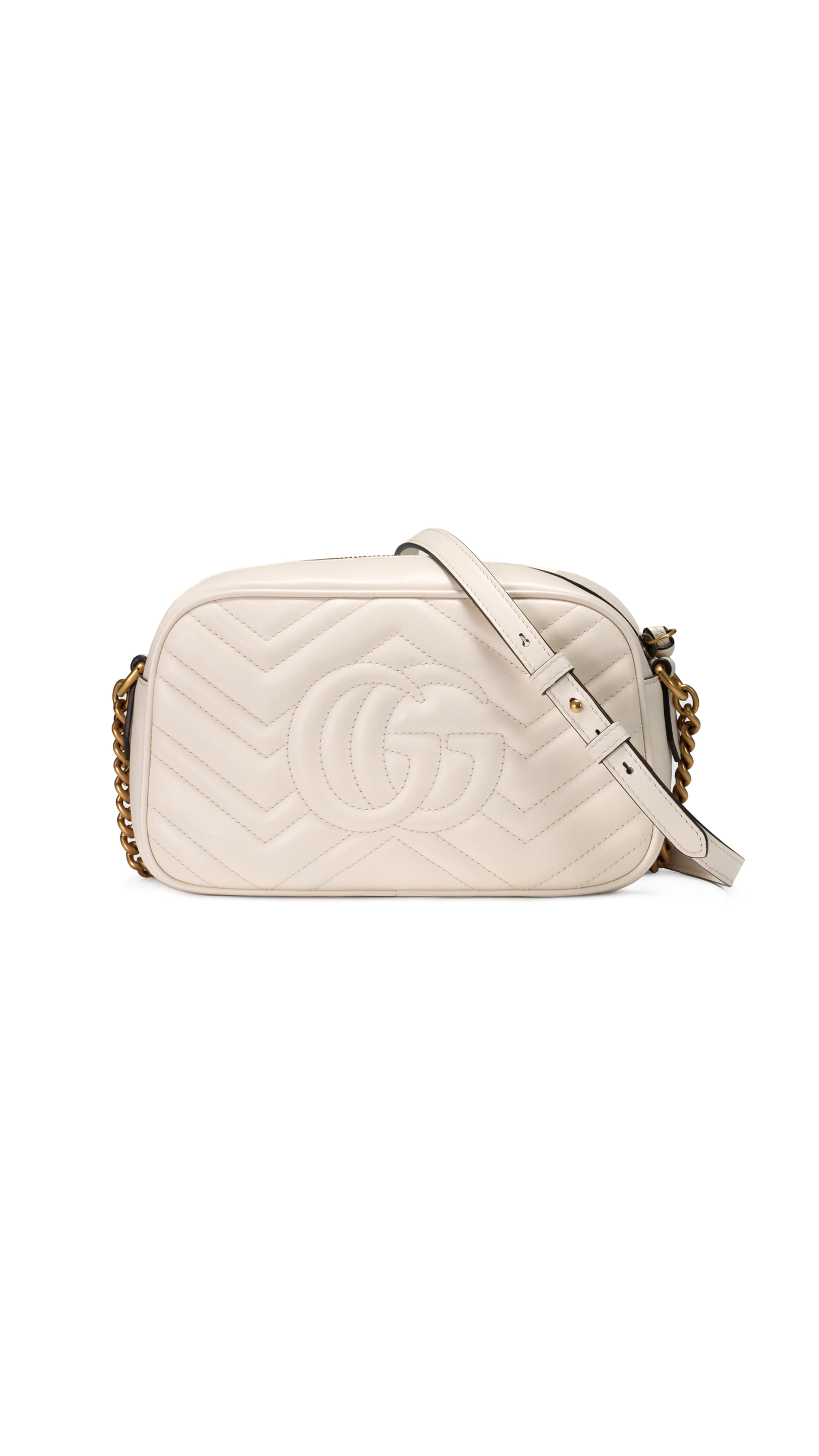 GG Marmont Small Matelassé Shoulder Bag - Ivory