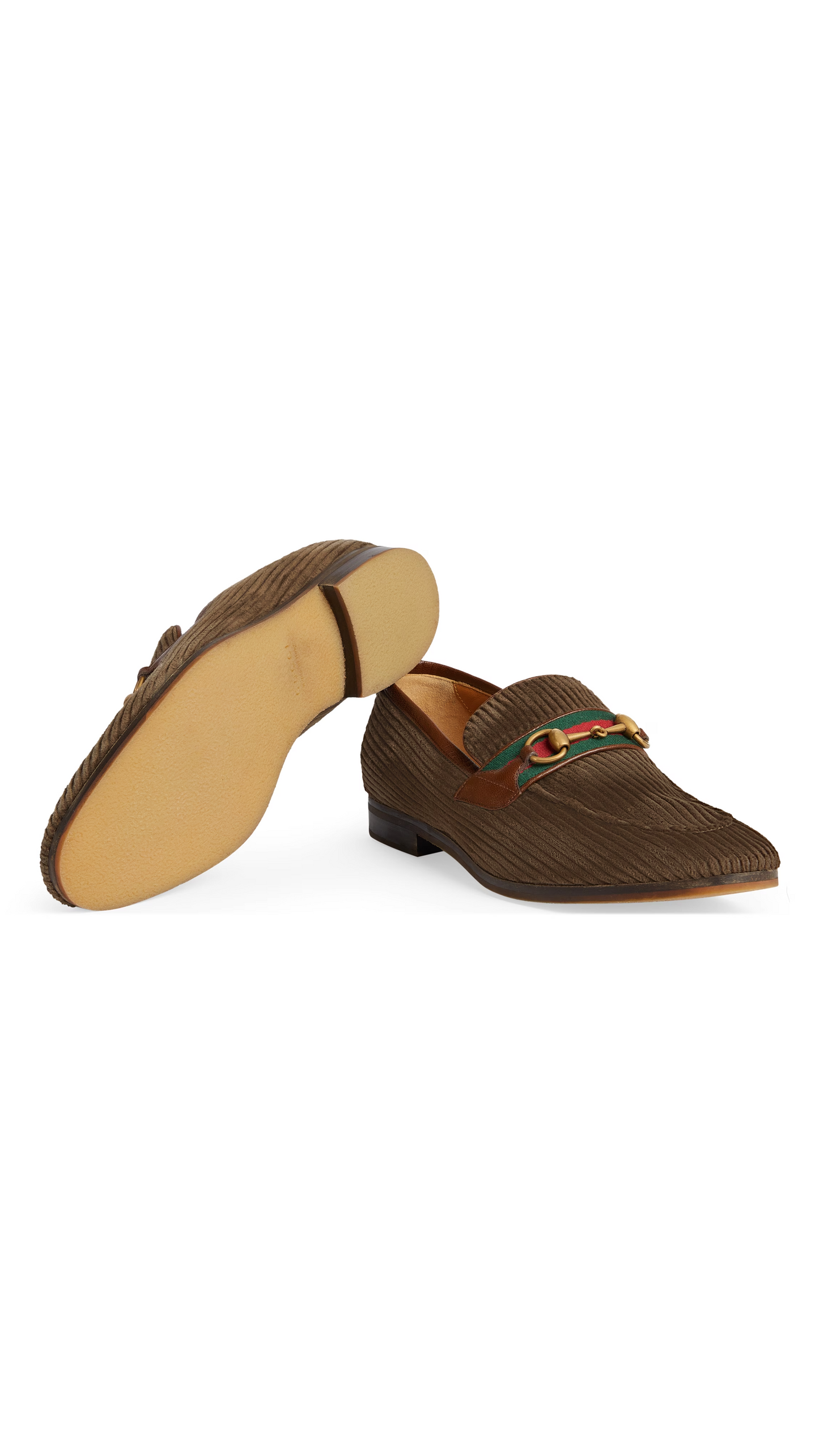 Velvet Corduroy Loafer with Horsebit - Dark Brown