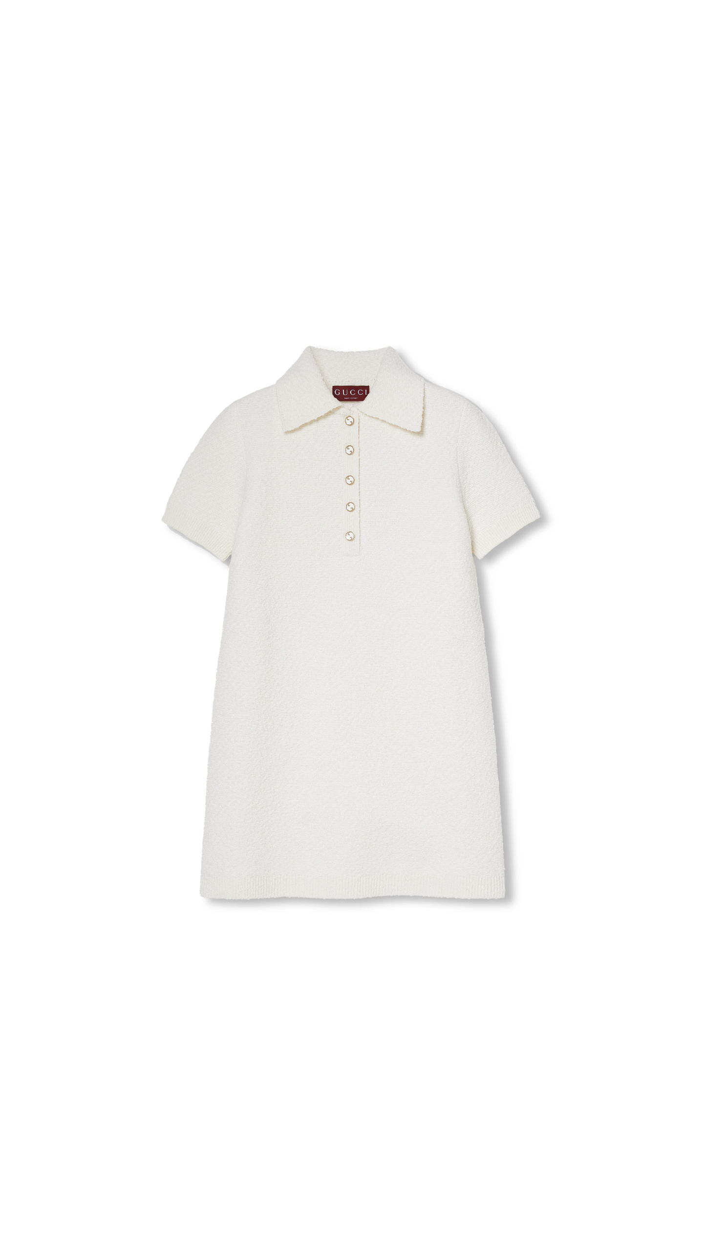 Wool Bouclé Polo Dress - Ivory