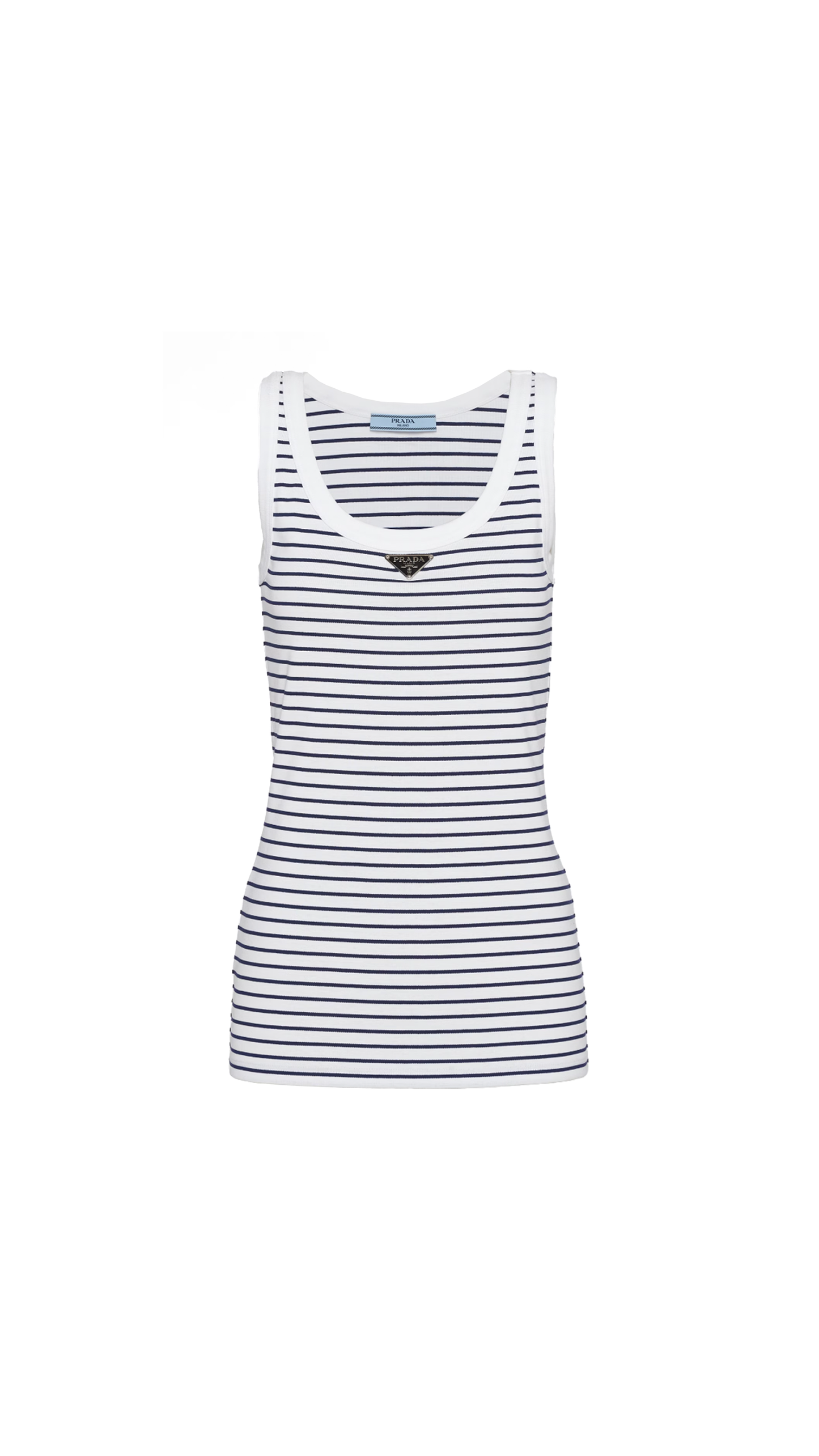 Printed Jersey Top - White/Navy