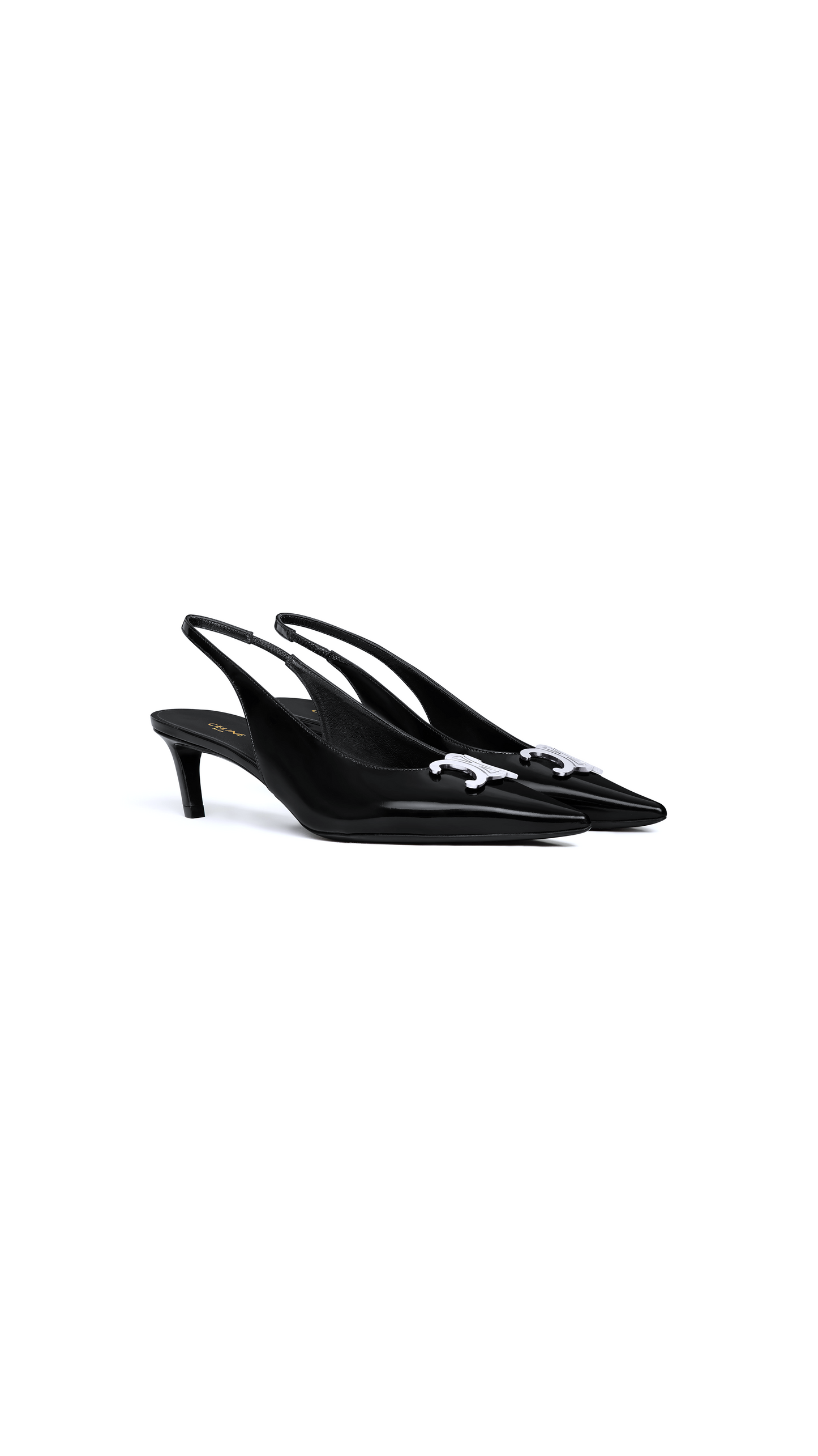 Alma Triomphe Slingback In Glossy Calfskin - Black