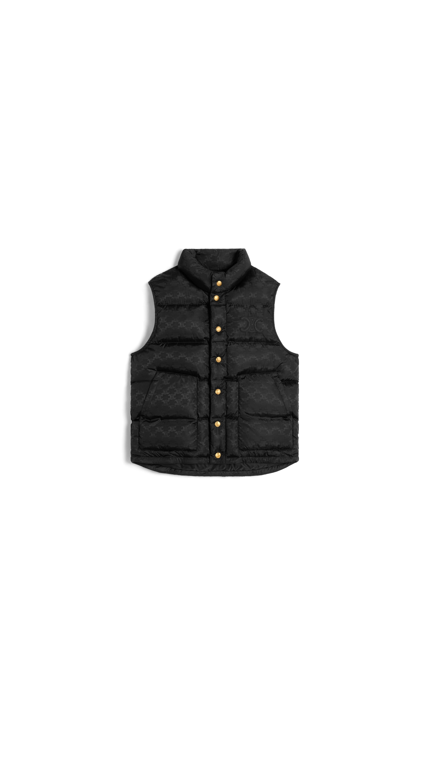 Monogrammed Blouson Jacket in Quilted Nylon - Black