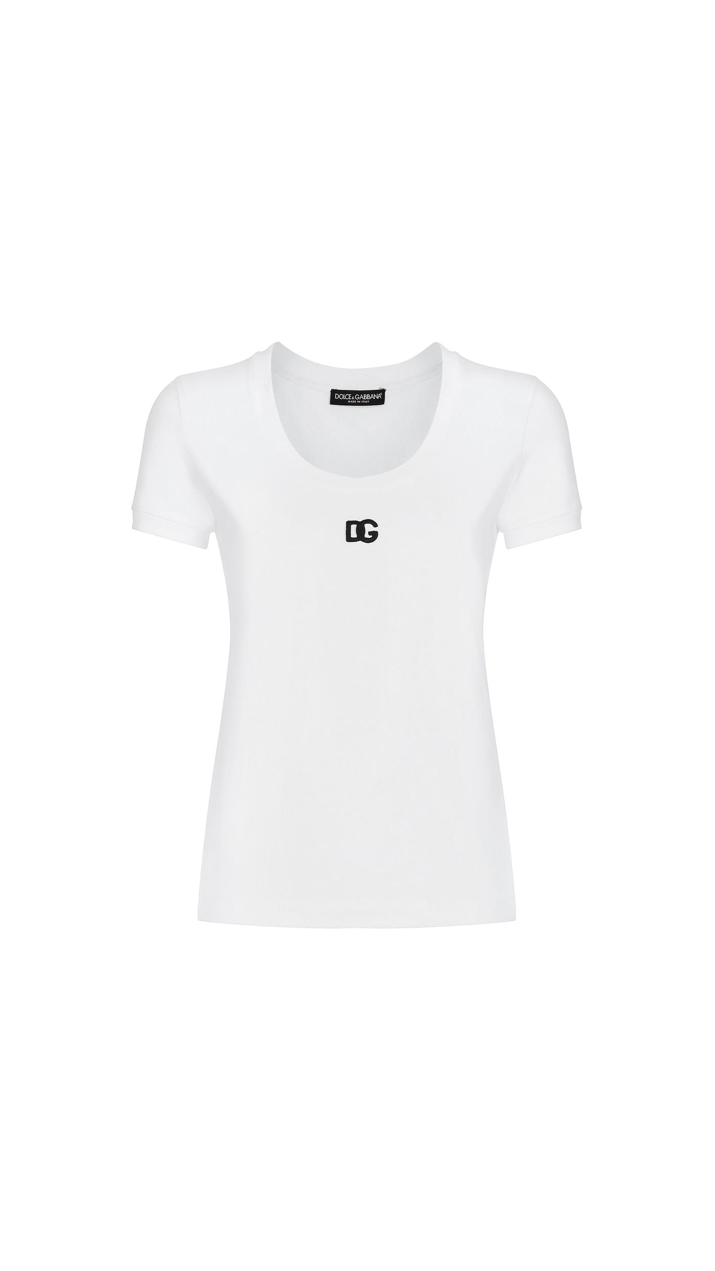 Jersey T-shirt with DG Logo - White/Black