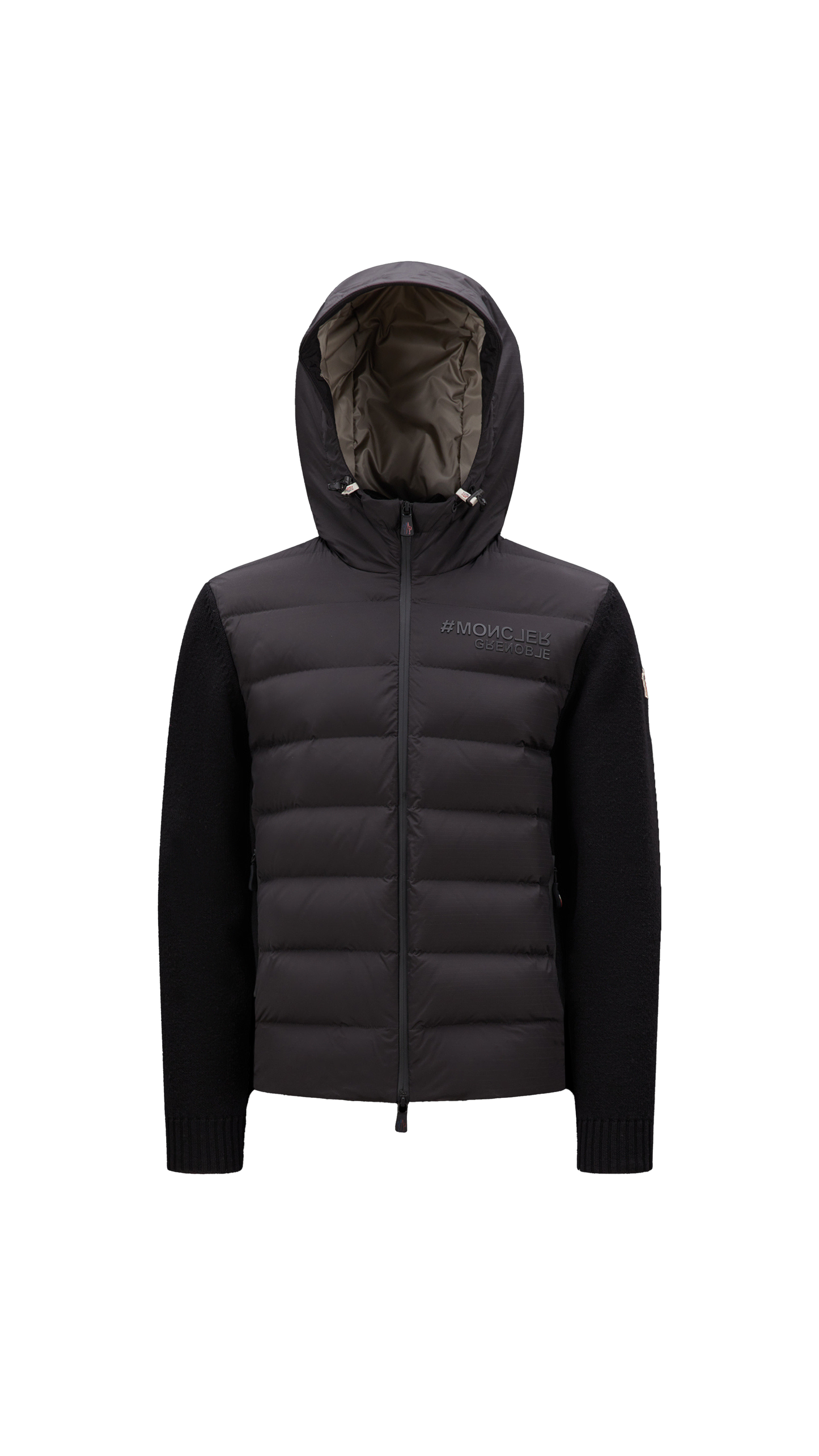 Padded Zip-Up Hoodie - Black