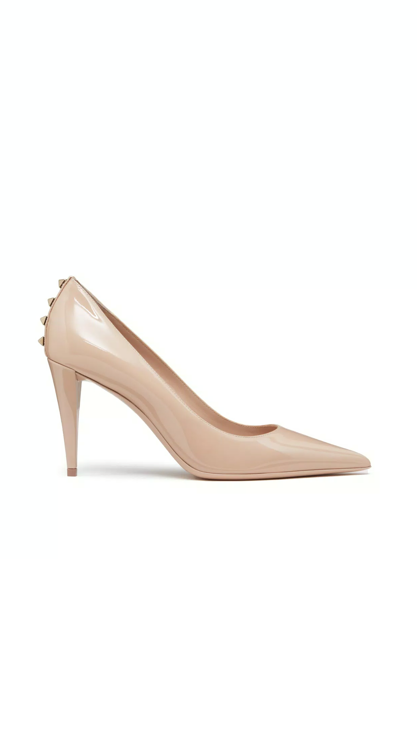Rockstud Patent Leather Pump 90MM - Powder Rose