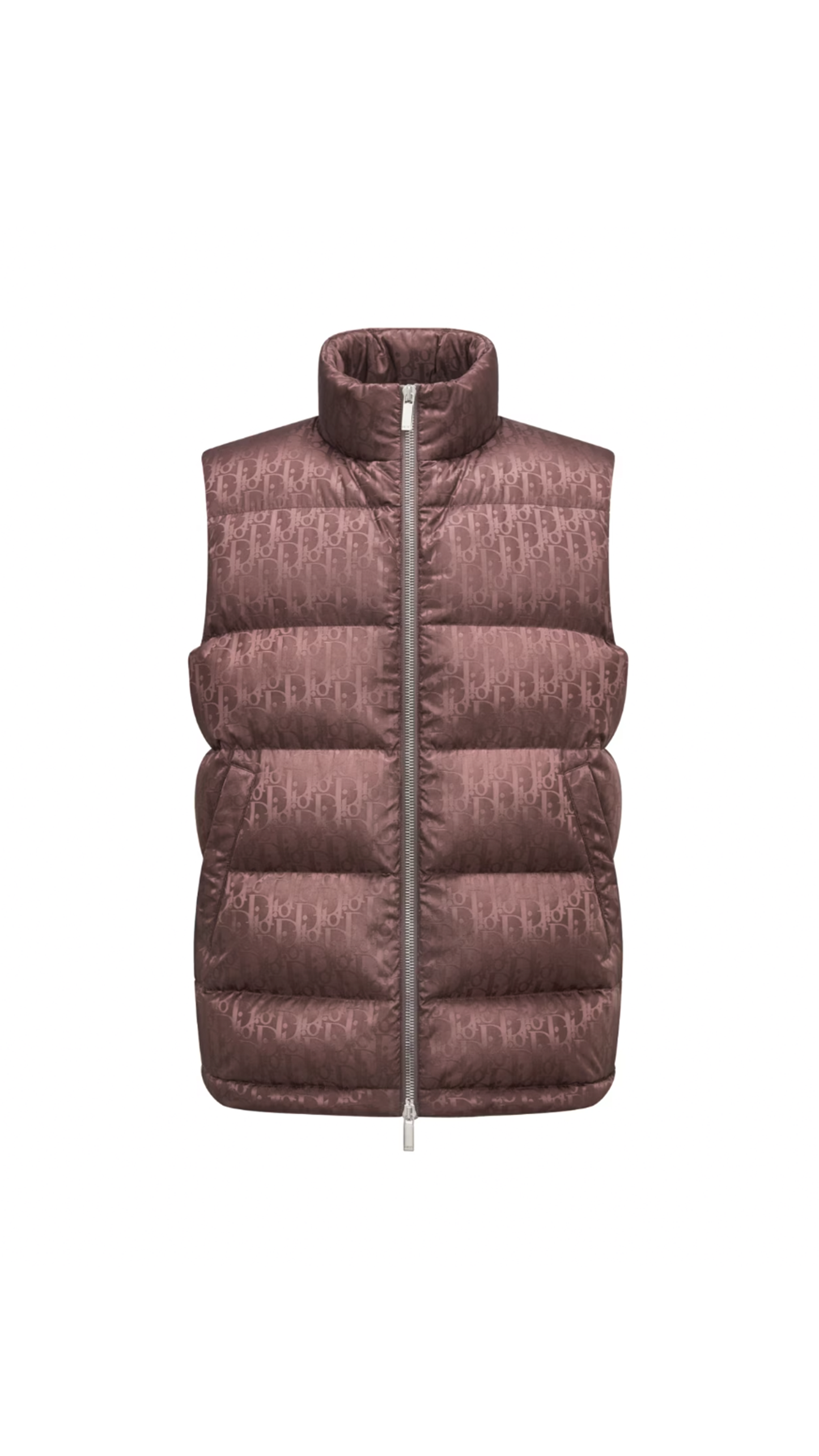 Dior Oblique Sleeveless Down Jacket - Brown