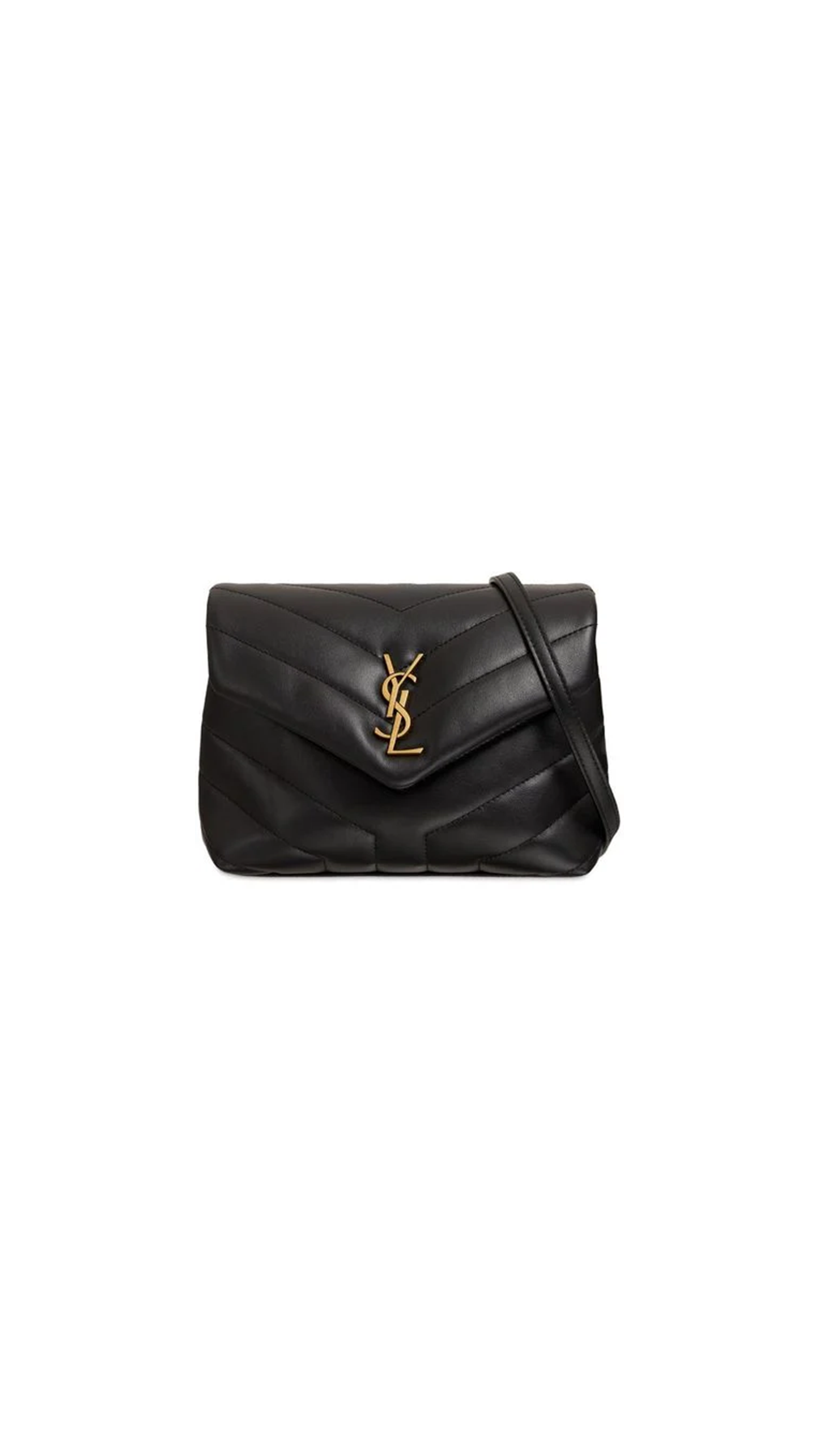 Loulou Toy Strap Bag in Quilted "Y" Leather - Black