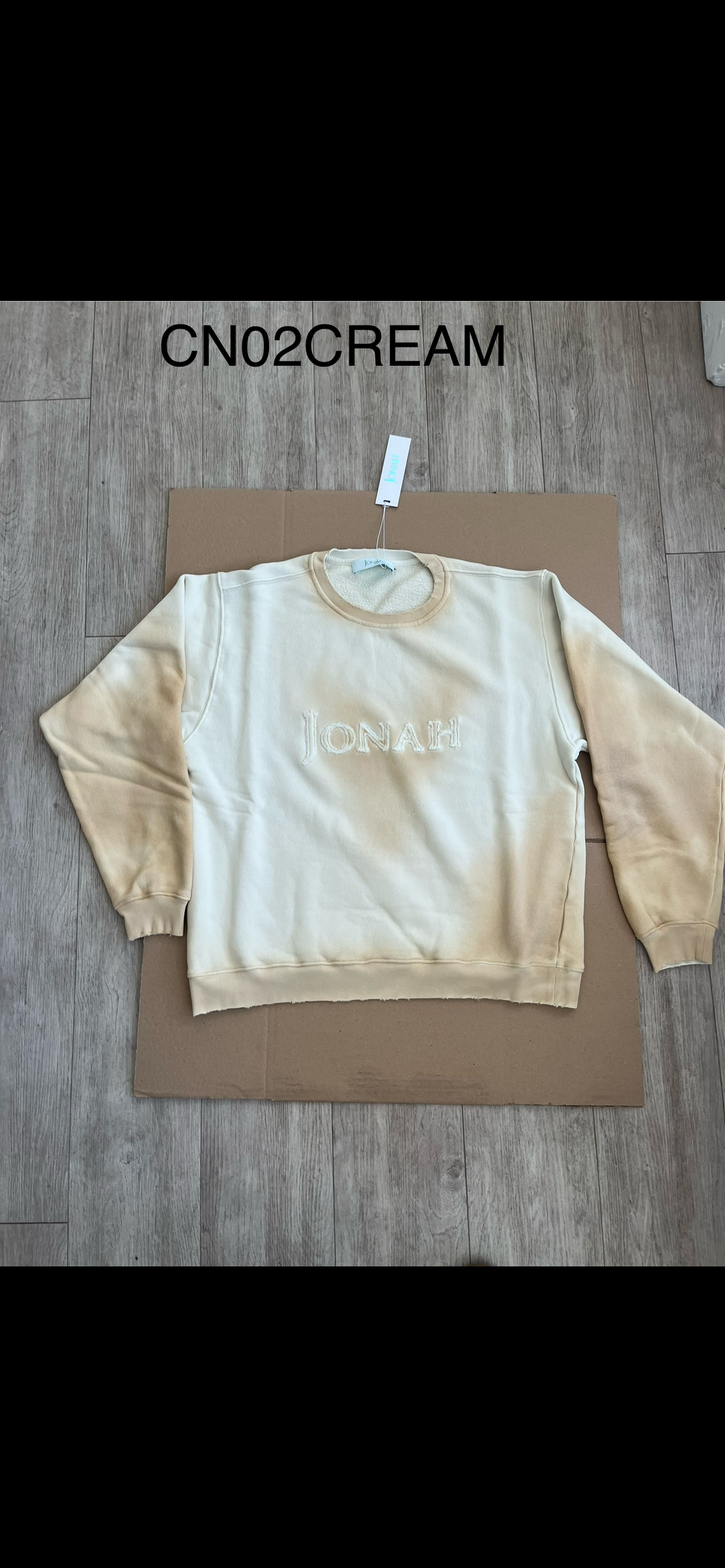 Oversize Old-dye Patch-logo Sweatshirt - Cream