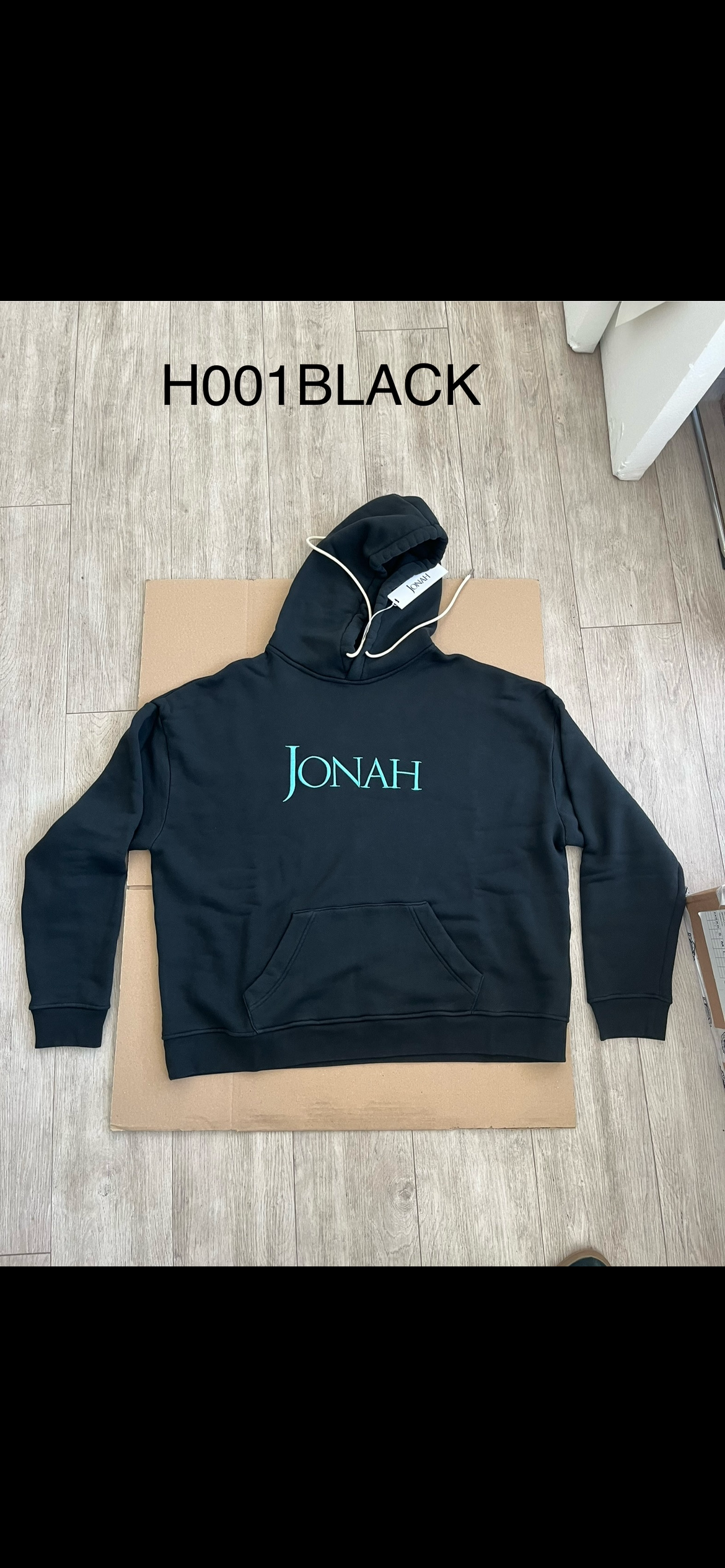 Oversize Embroidery Hoodie - Black