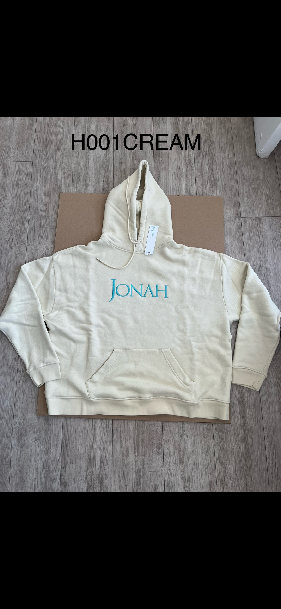 Oversize Embroidery Hoodie - Cream