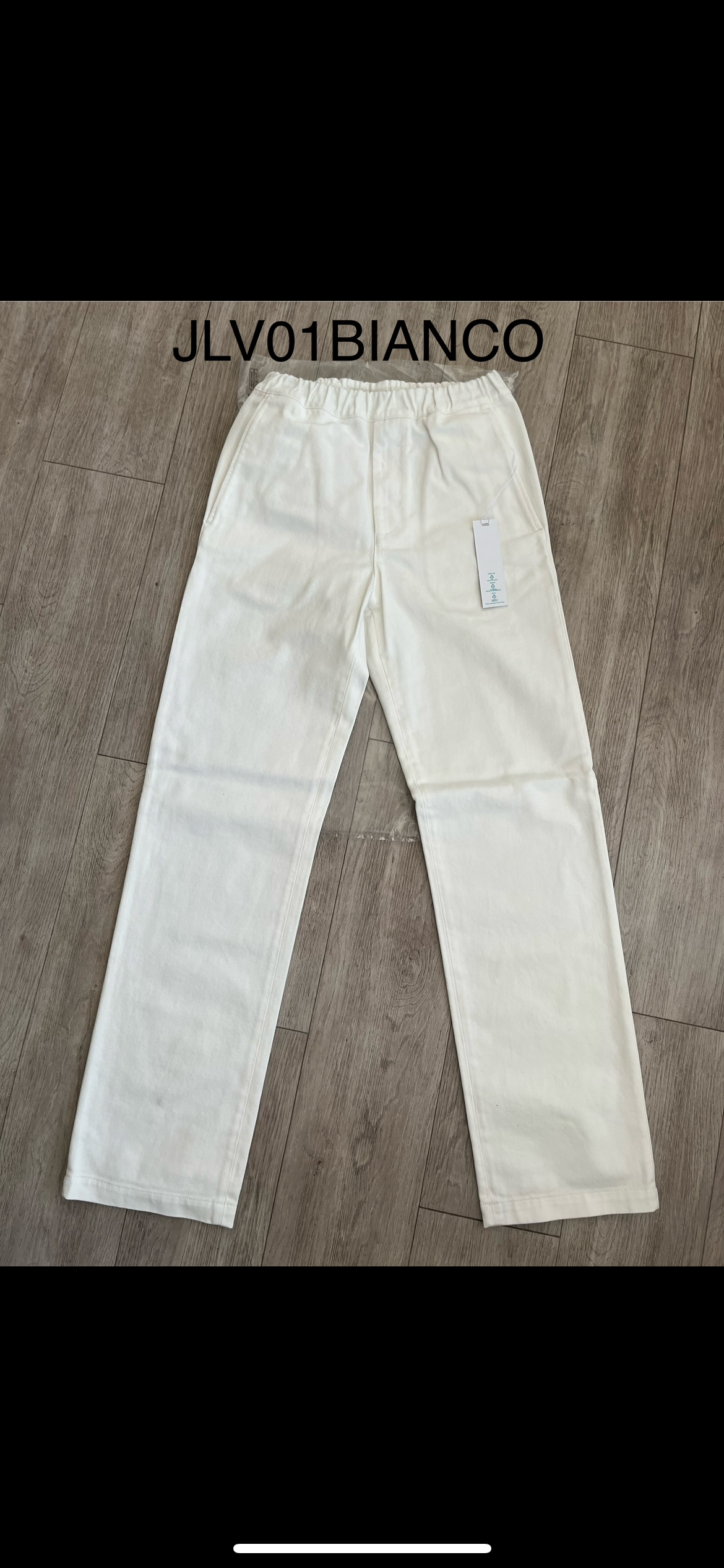 Drawstring Jeans with Embroidered Logo - White