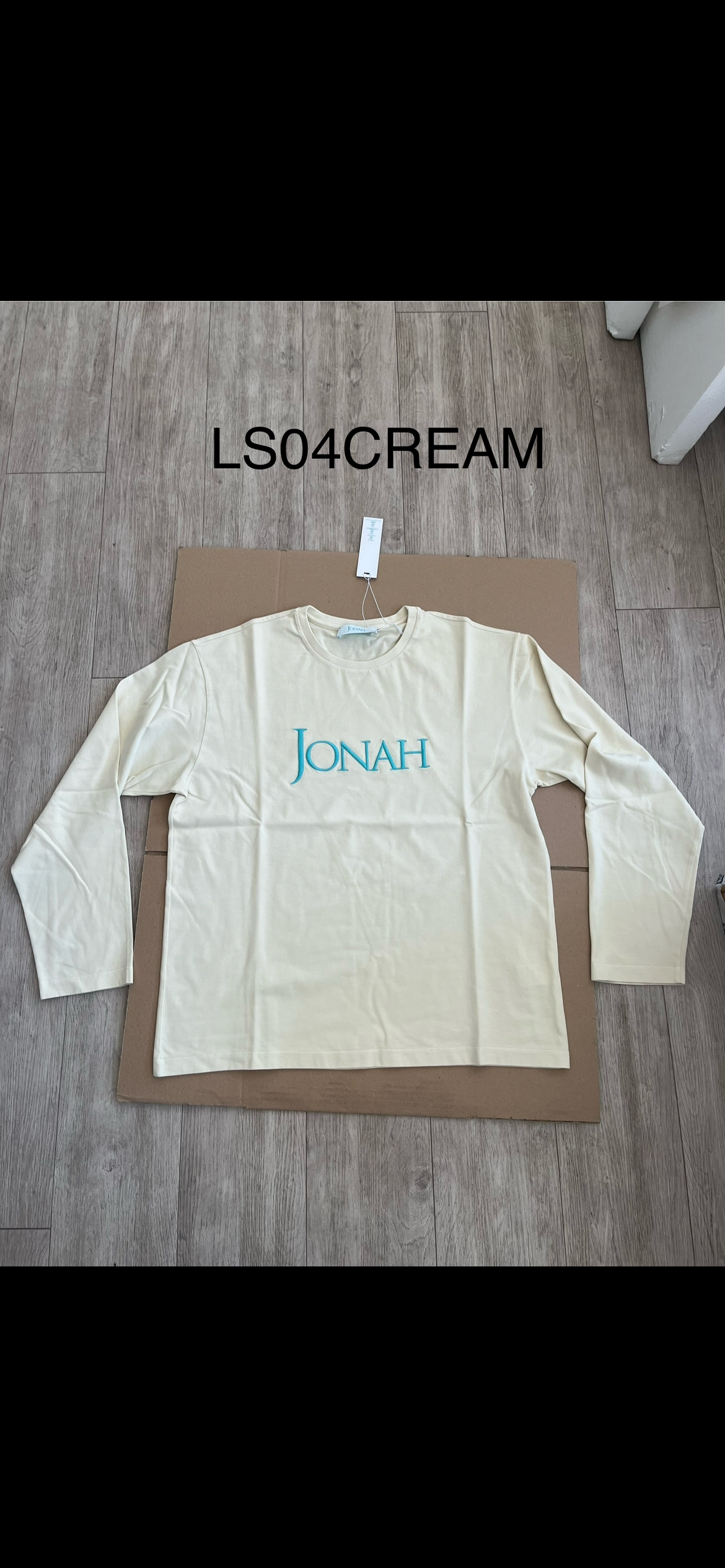 Long Sleeve Oversize Printed T-shirt - Cream