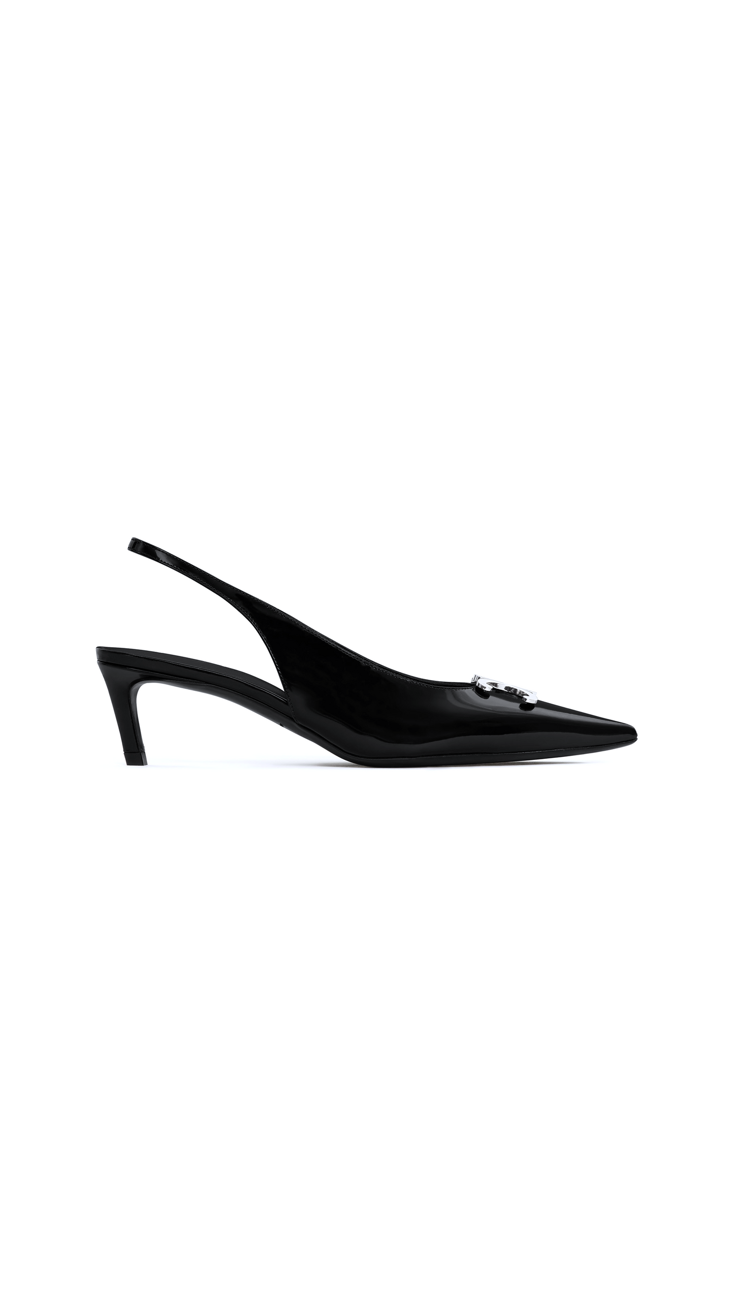 Alma Triomphe Slingback In Glossy Calfskin - Black
