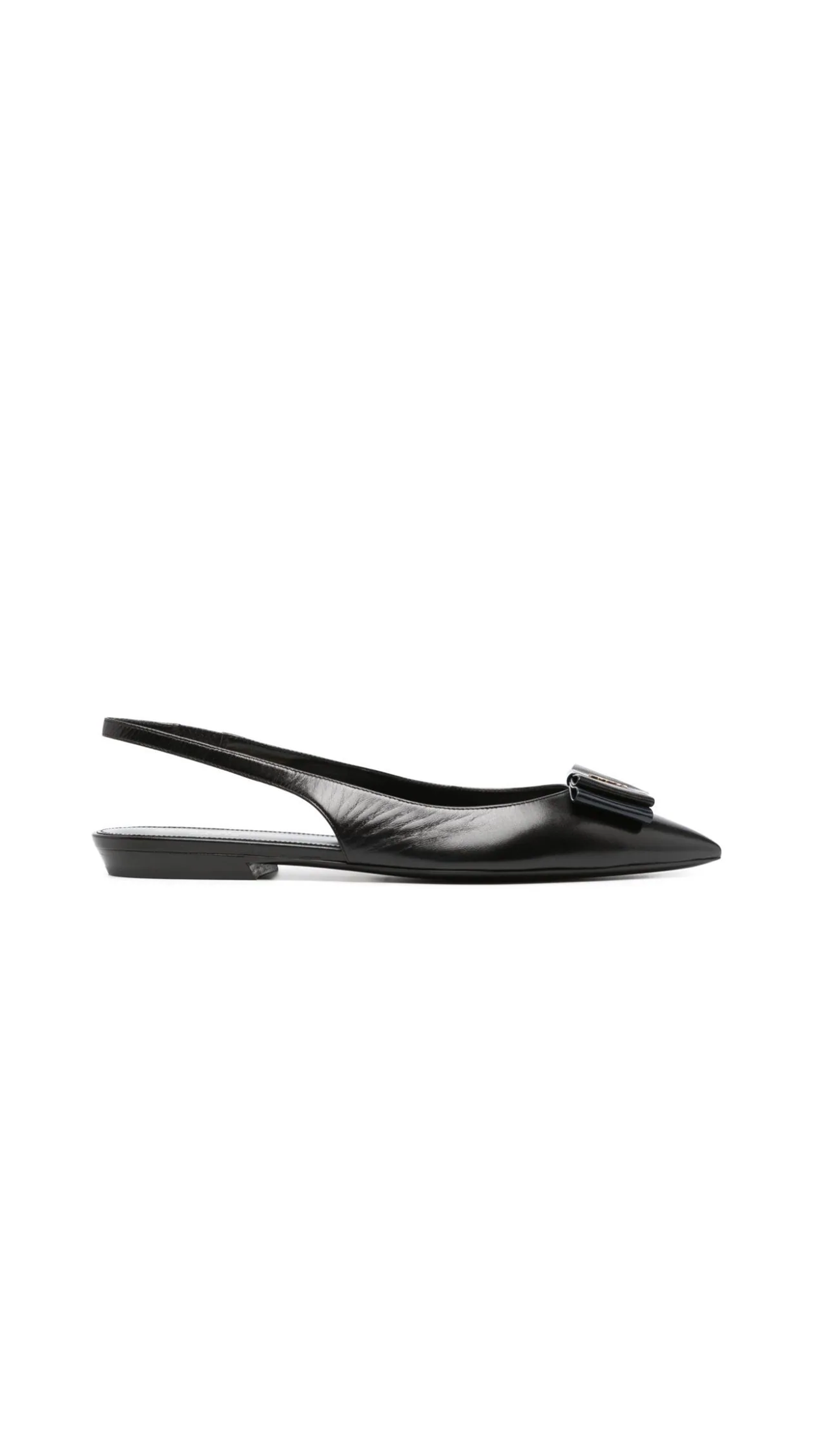 Anaïs Slingback Flats in Smooth and Patent Leather -Black