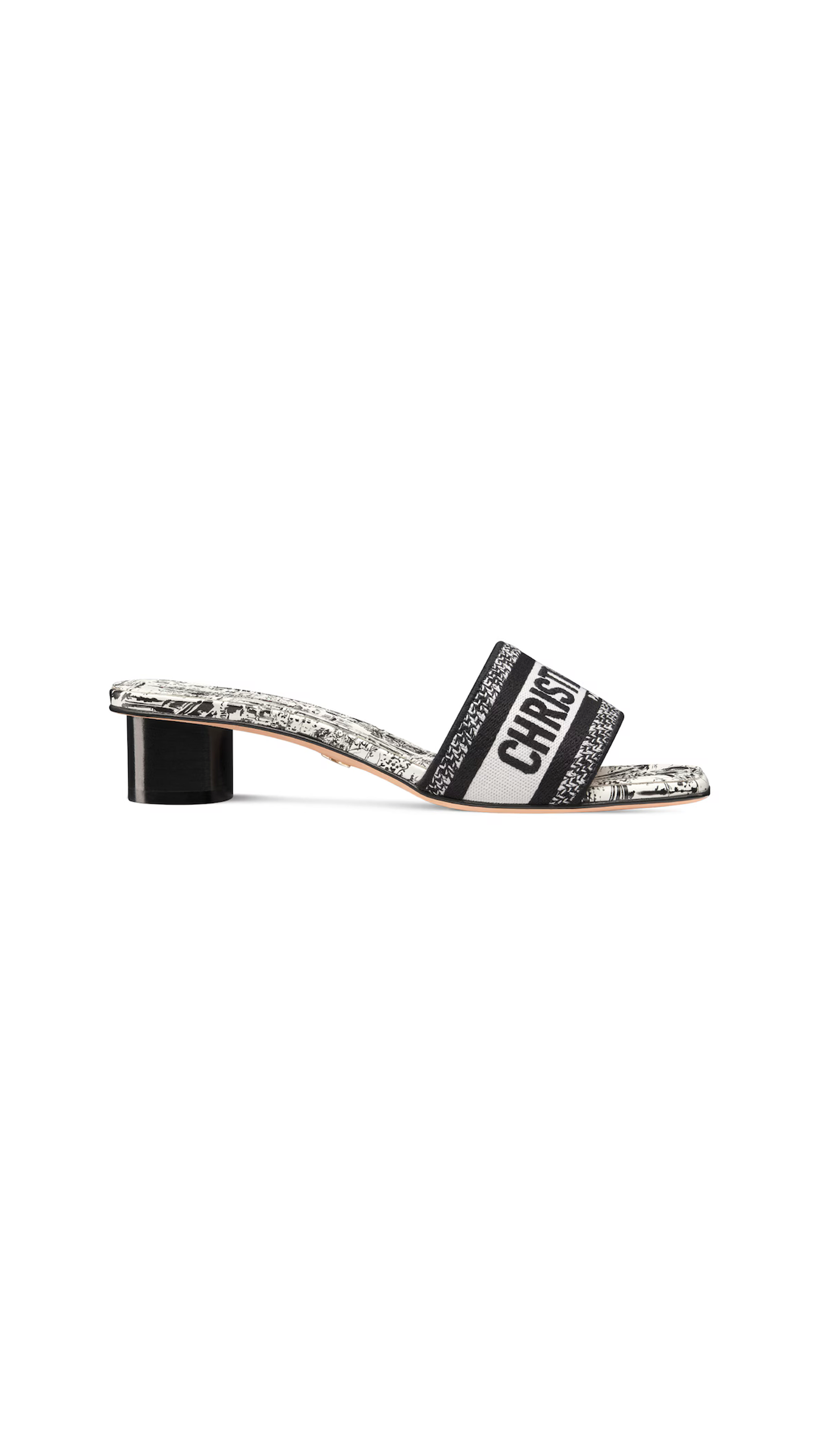 Sandal with Heel Dway - White/Black