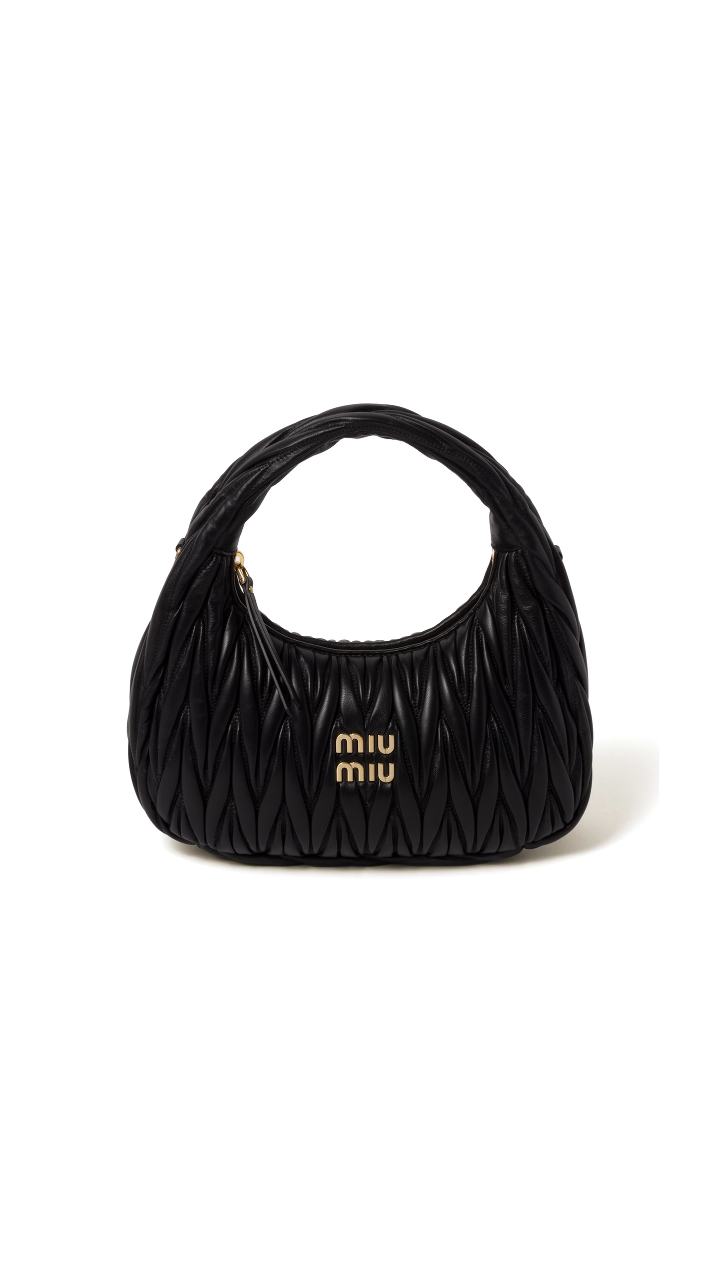 Wander Matelassé Nappa Leather Hobo Bag - Black