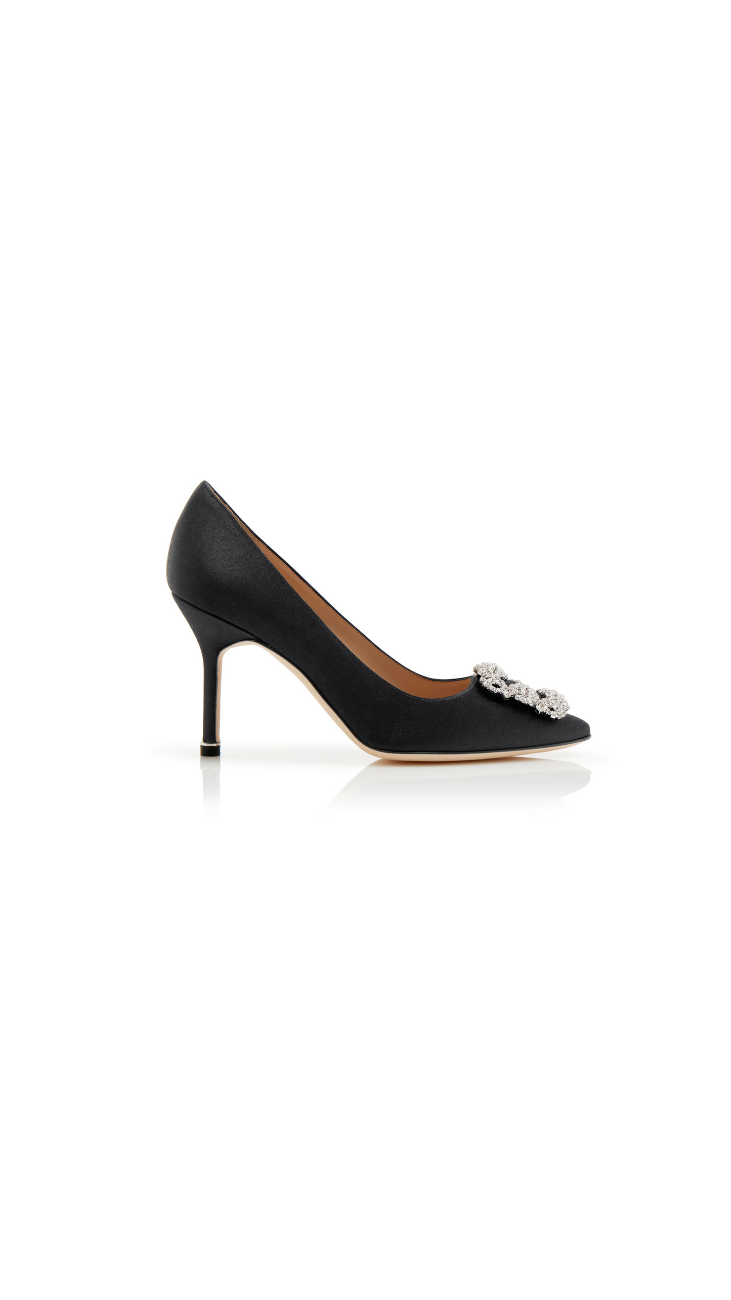 Hangisi Silk Satin Pumps - Black