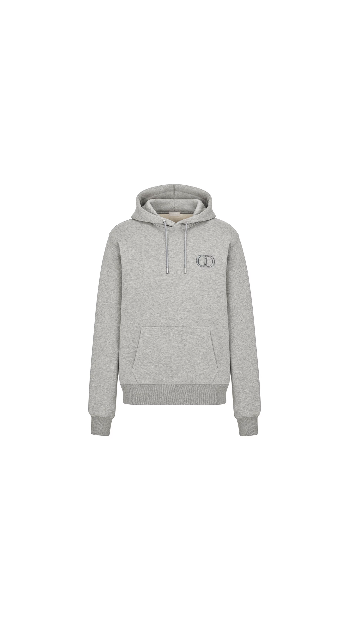 CD Icon Hooded Sweatshirt Gray Cotton Fleece - Grey