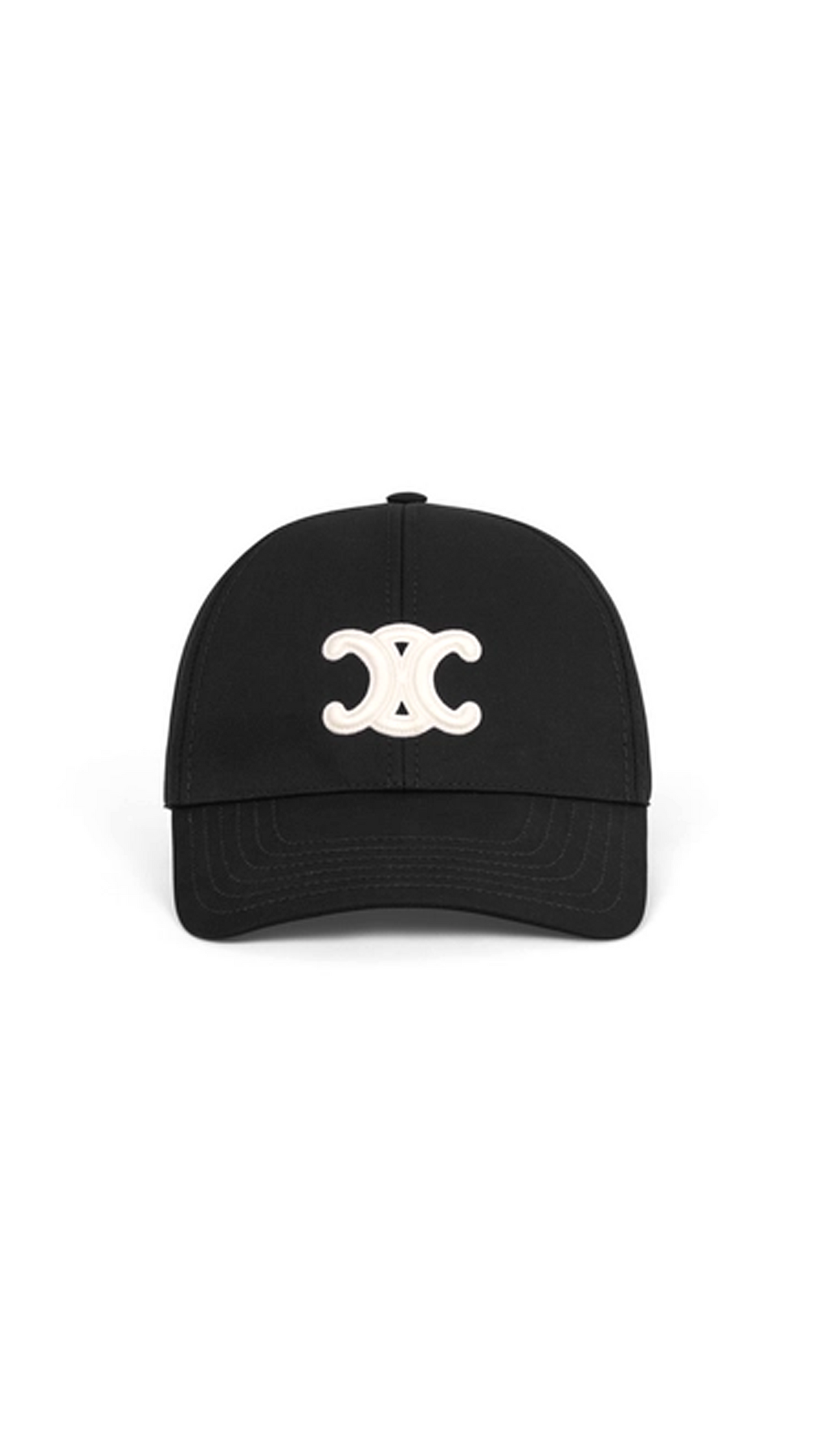 Triomphe Baseball Cap in Cotton - Black