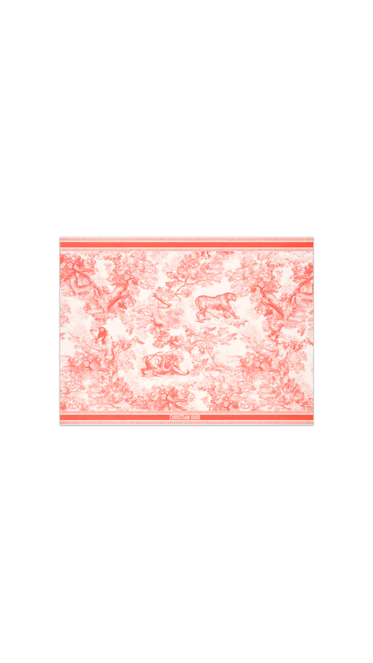Dioriviera Toile de Jouy Sauvage Sarong - White /Coral Cotton