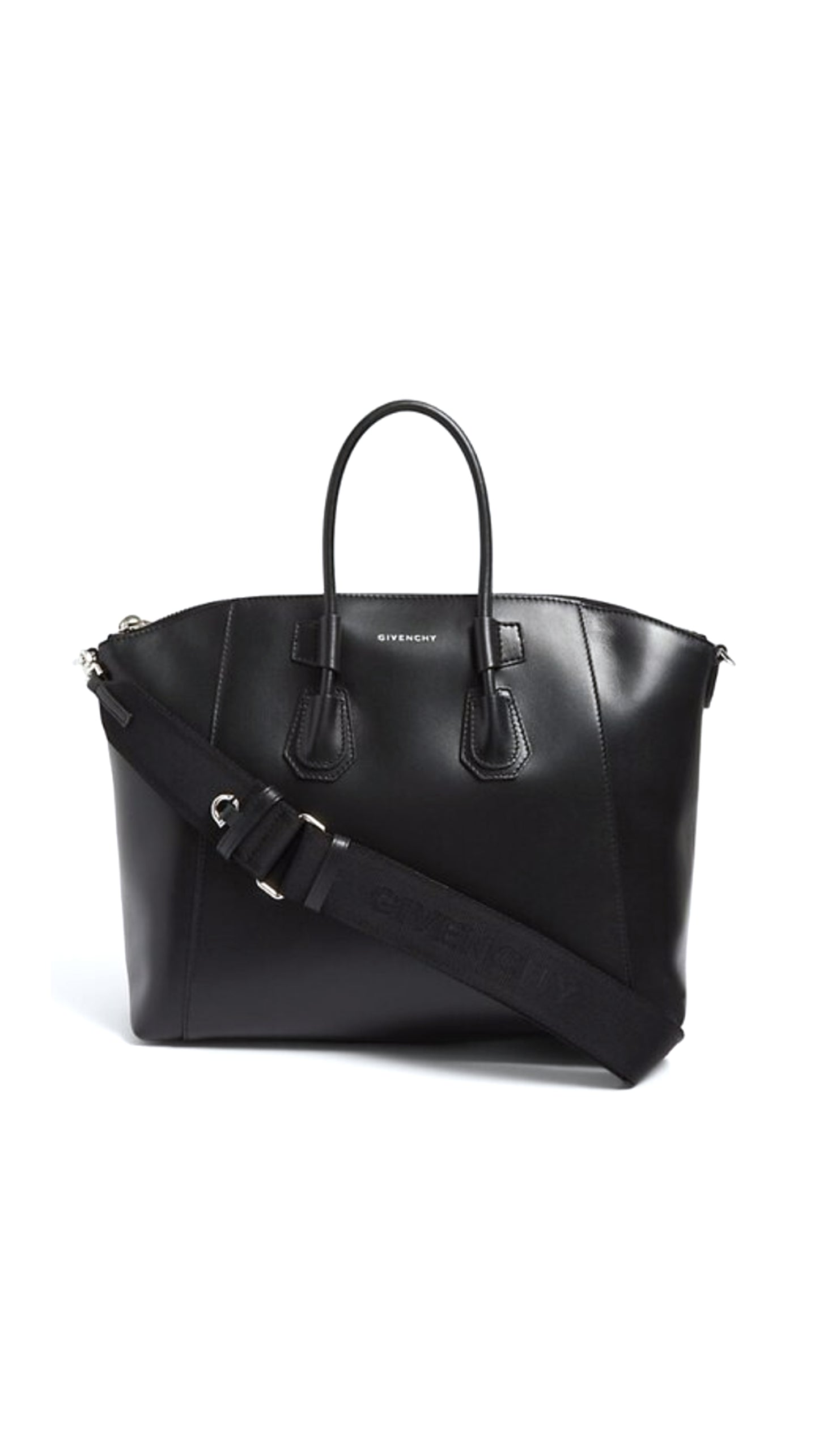 Mini Antigona Sport Bag In Leather - Black.
