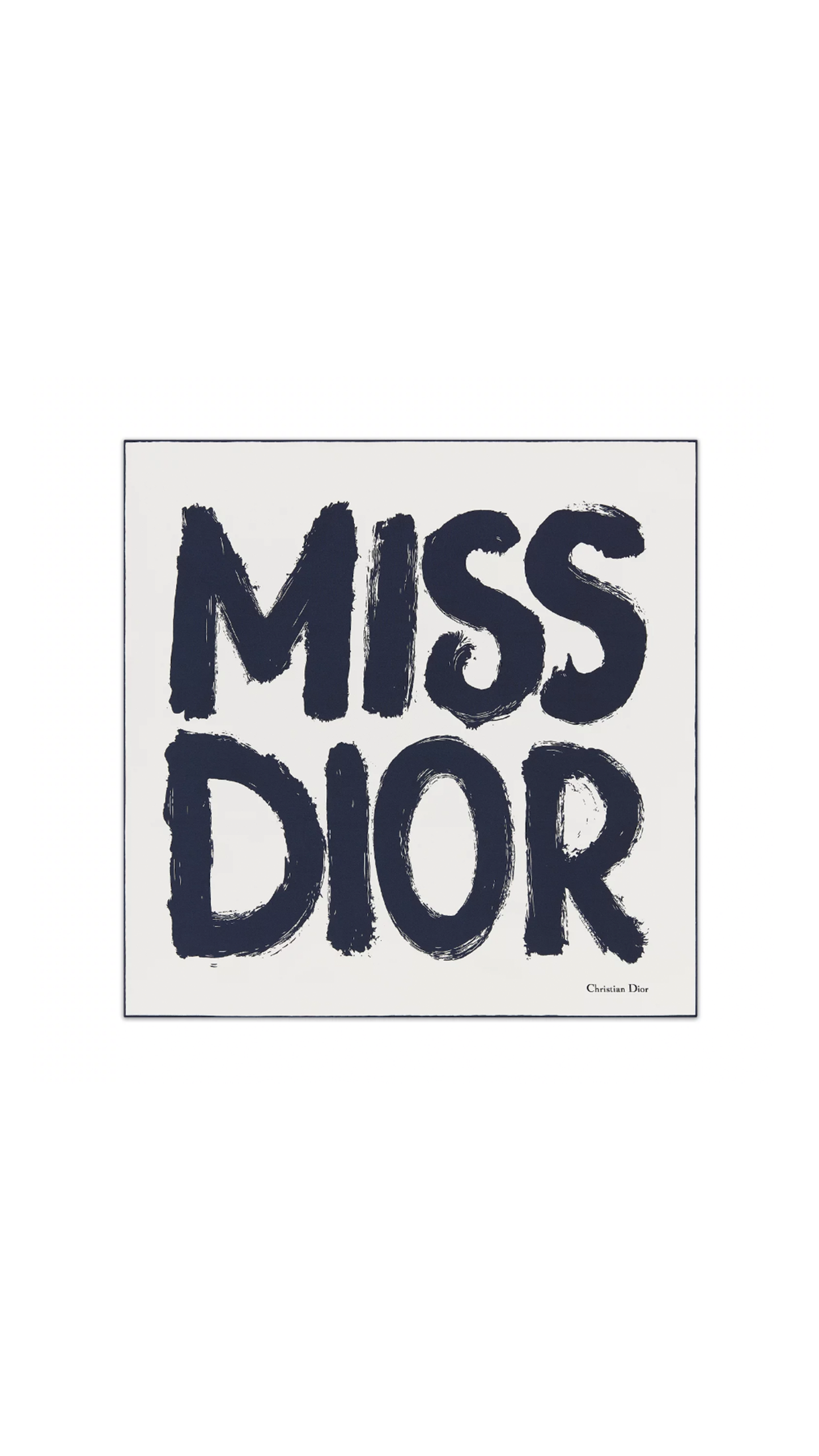 Miss Dior Graffiti 70 Square Scarf - White/Navy Blue
