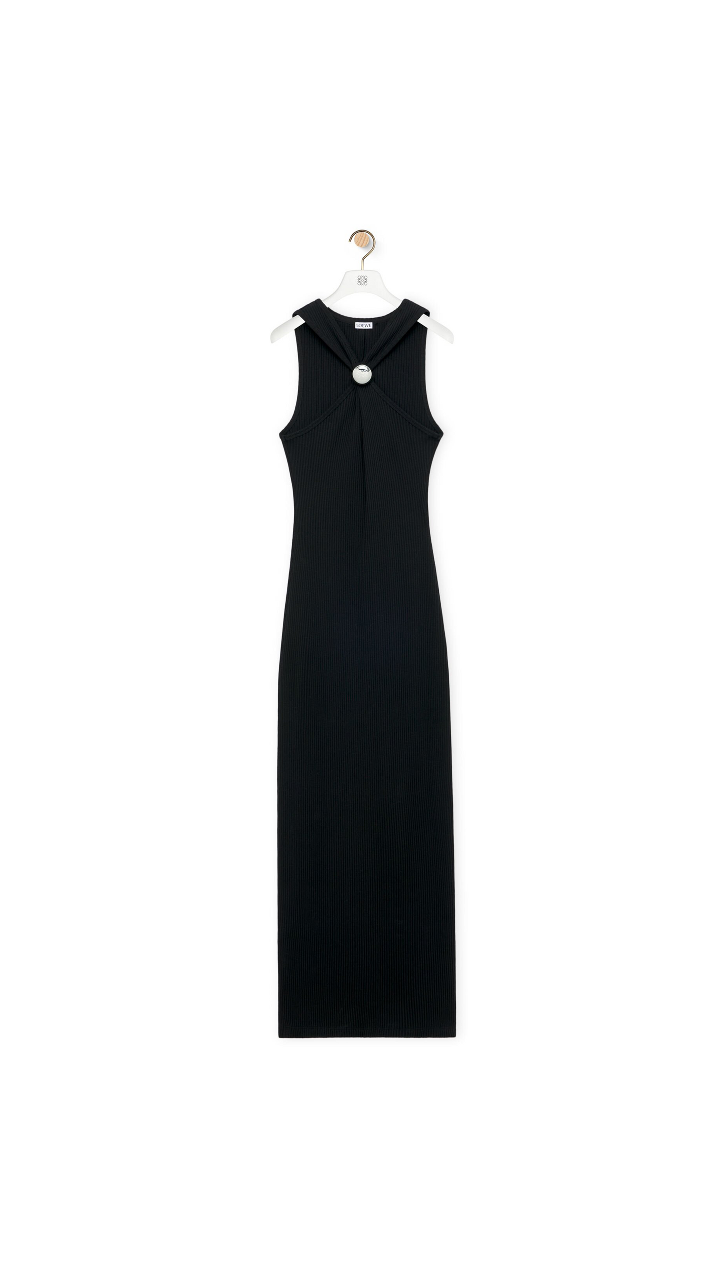 Anagram Pebble Dress in Cotton - Black