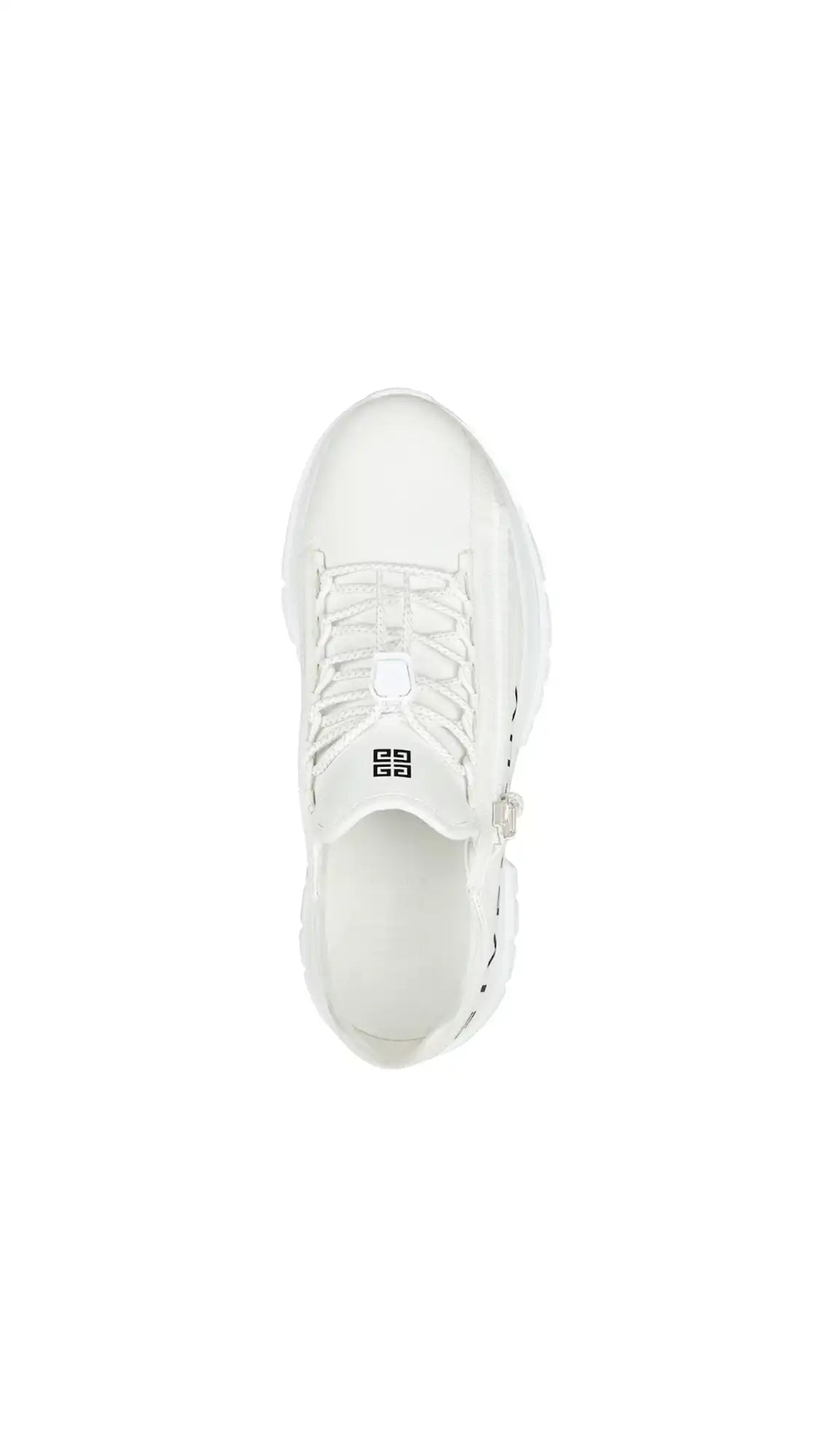 Sneakers in Leather with Zip - White/Black