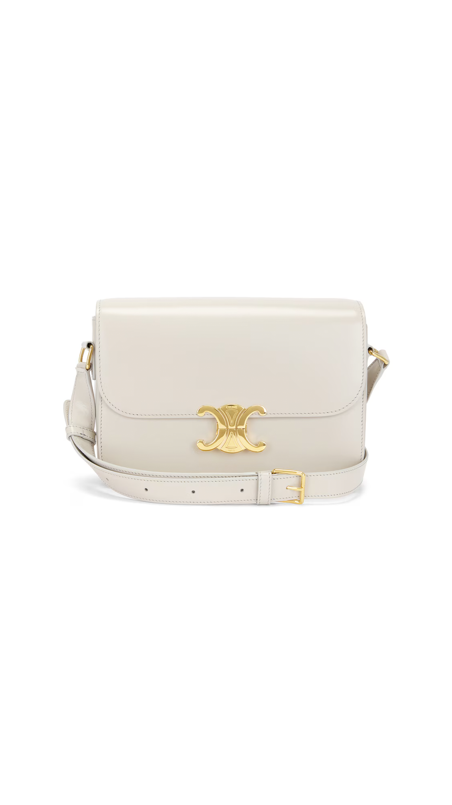 Classique Triomphe Bag in Shiny Calfskin - Blanc Vintage