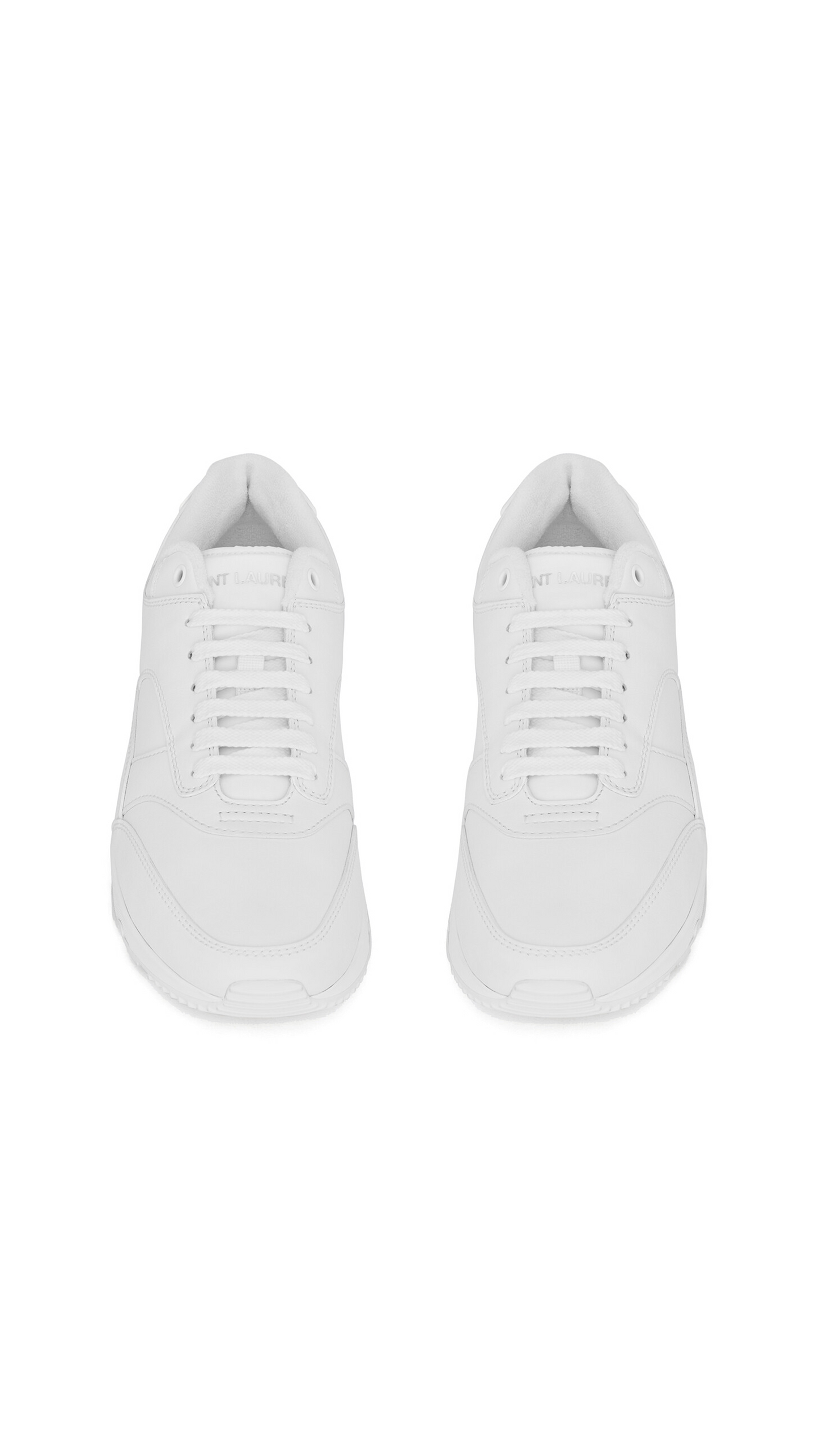 Bump Sneakers in Smooth Leather- Optic White