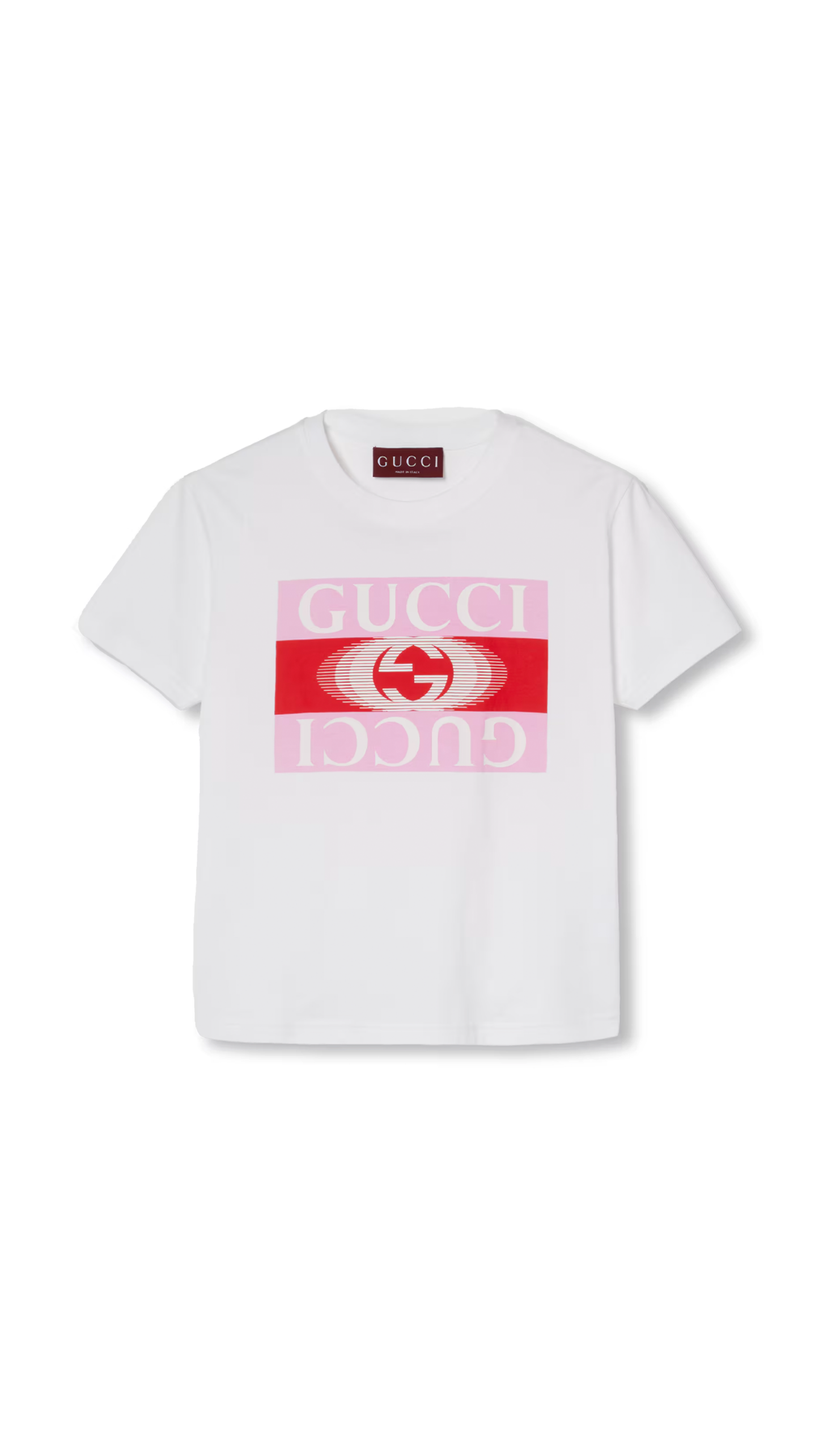 Gucci Print Cotton Jersey T-Shirt - White/Pink