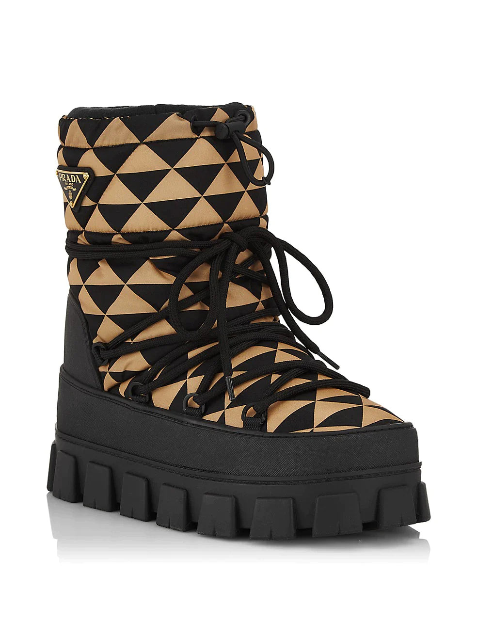 Nylon Gabardine Après-ski Symbole Booties - Black/Beige