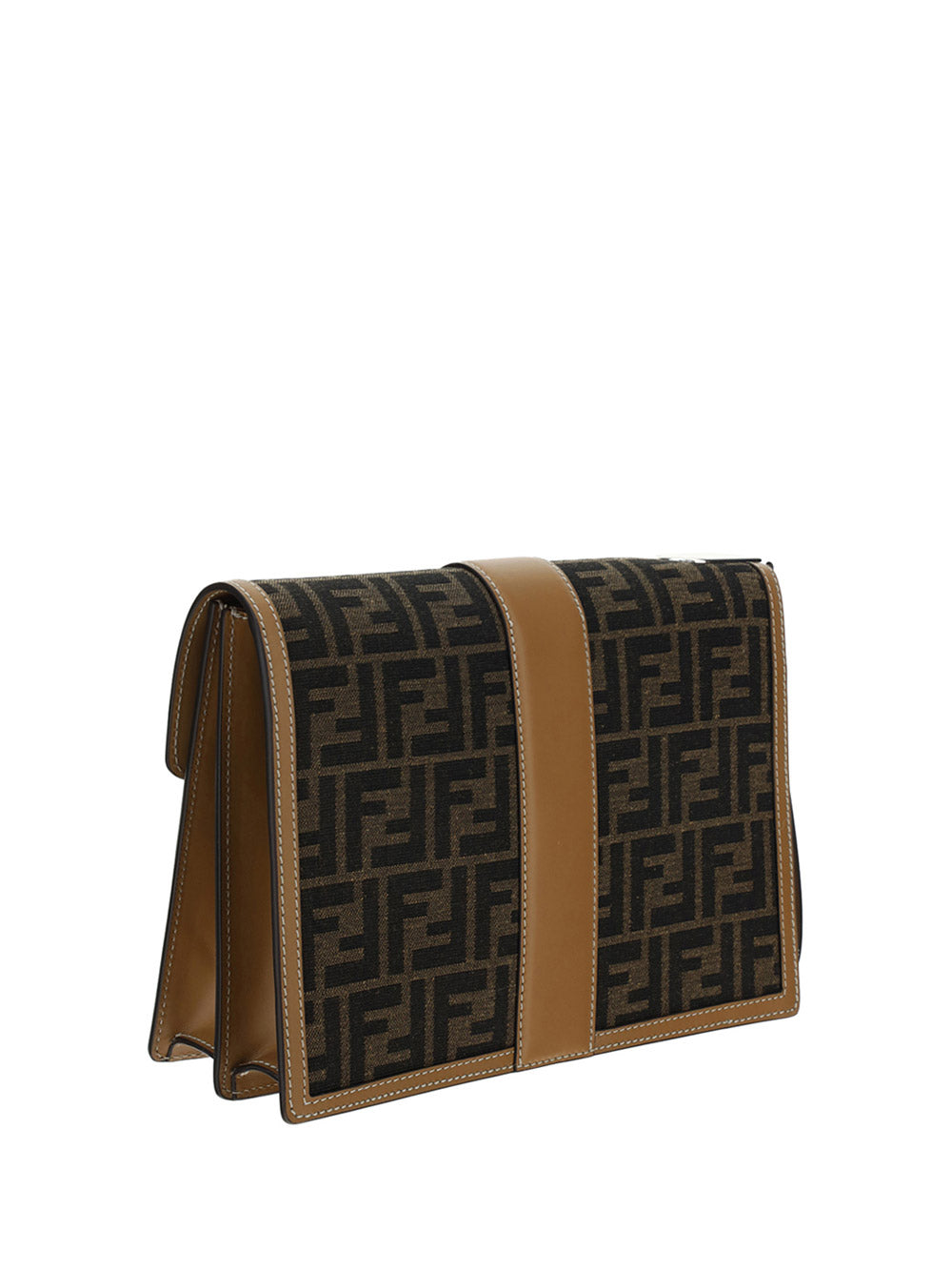 FF Fabric Clutch - Brown