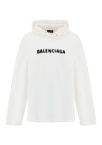 Balenciaga Logo Pixel Hoodie - White