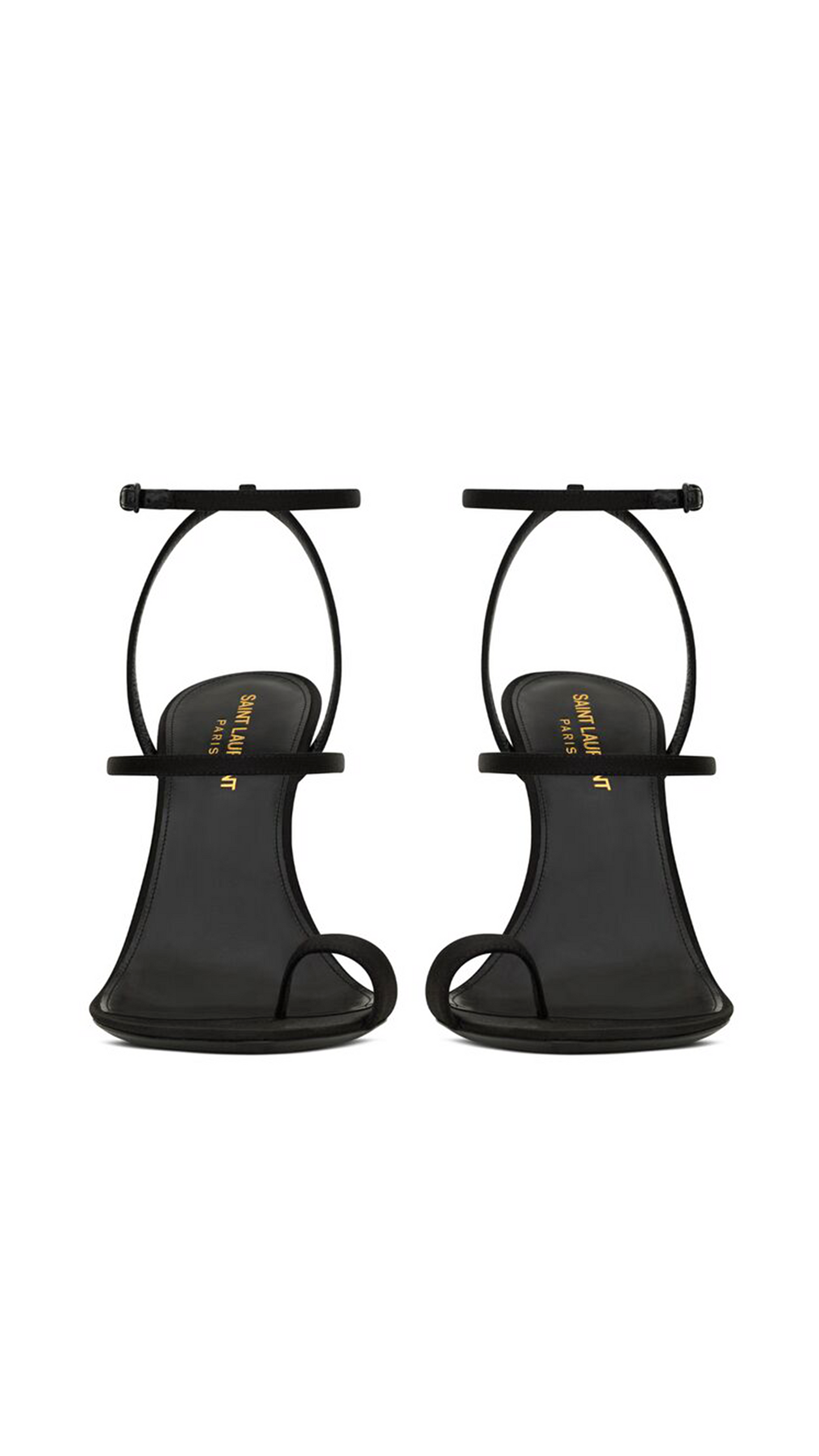 Dive Sandals in Crepe Satin - Black