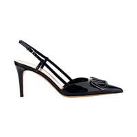 Vlogo Signature Patent Leather Slingback Pump 80MM - Black