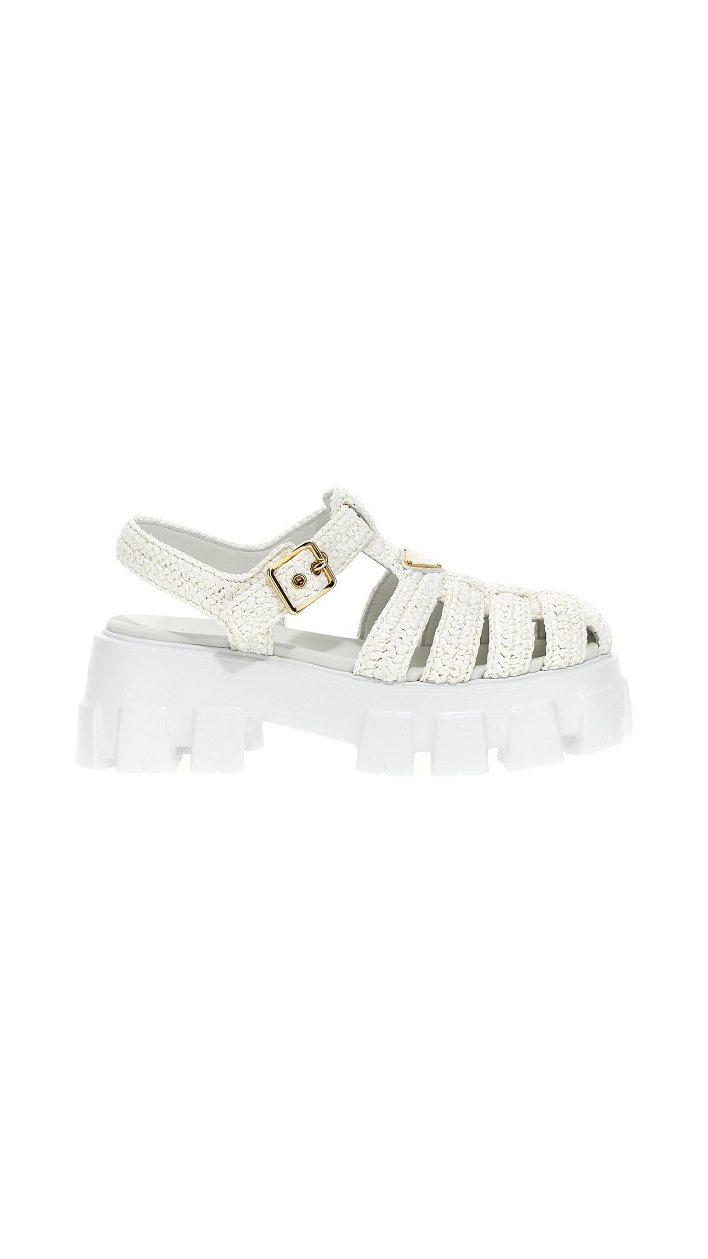 Monolith Raffia Fisherman Sandals - White